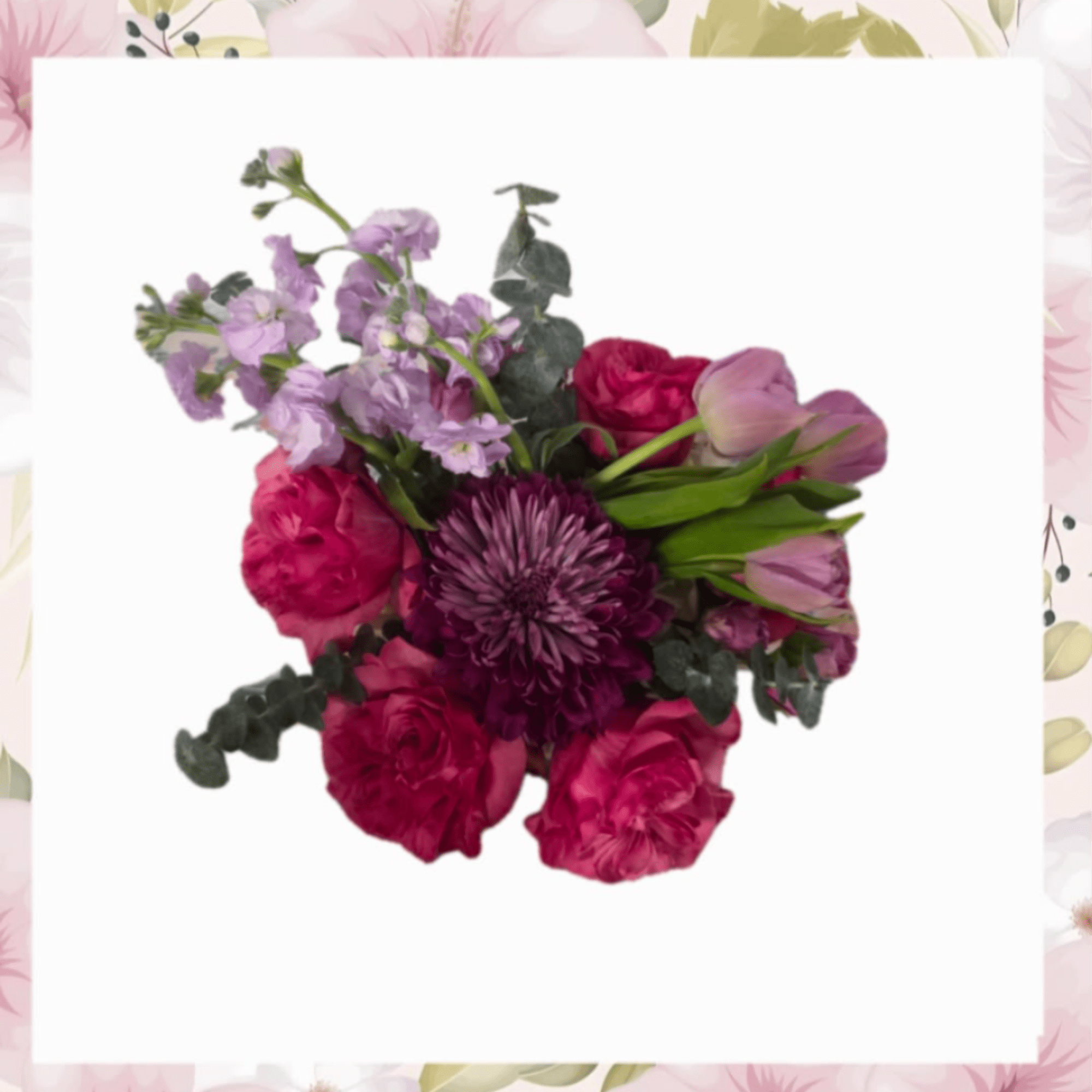 A lush, romantic arrangement that says "I love you" with vivid pink, photo 2 of 2