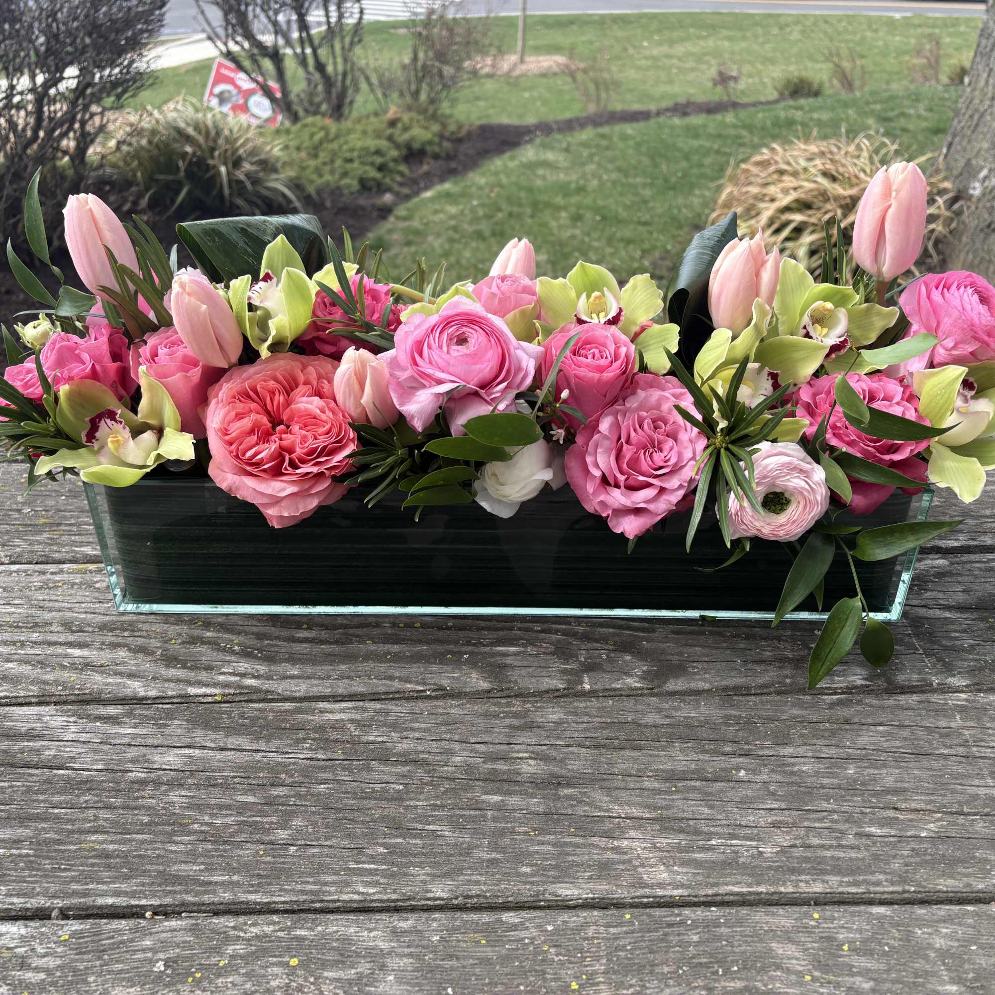 Plated glass rectangles are the perfect luxury vessel for flowers creating a, photo 2 of 3