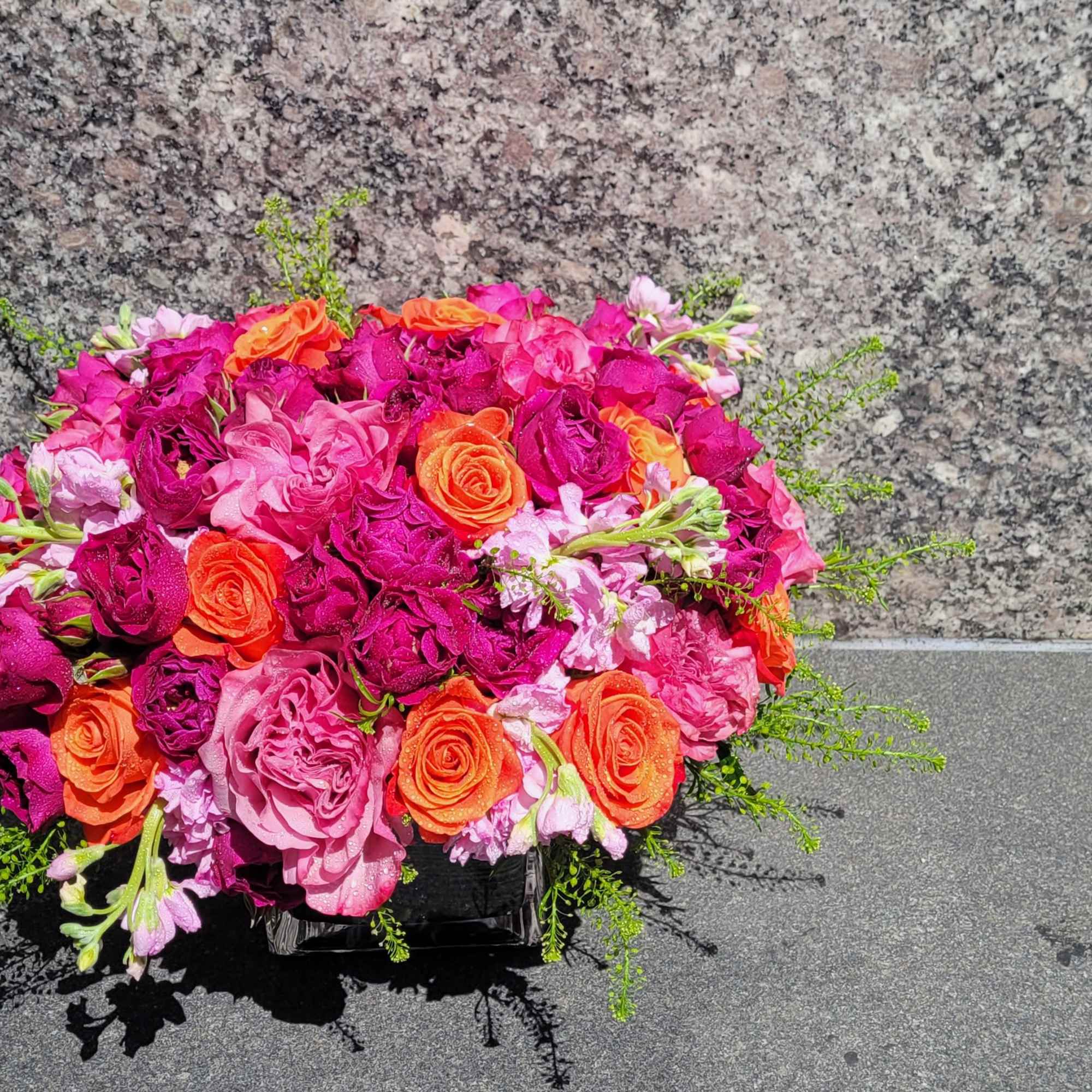 The Ruby Glow Arrangement is a stunning celebration of vibrant colors that, photo 2 of 2