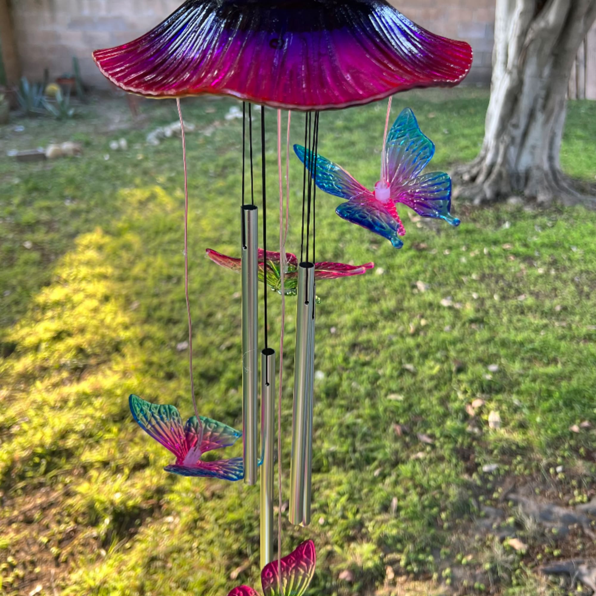 Add on a colorful butterfly wind chime to your purchase. This wind, photo 2 of 4