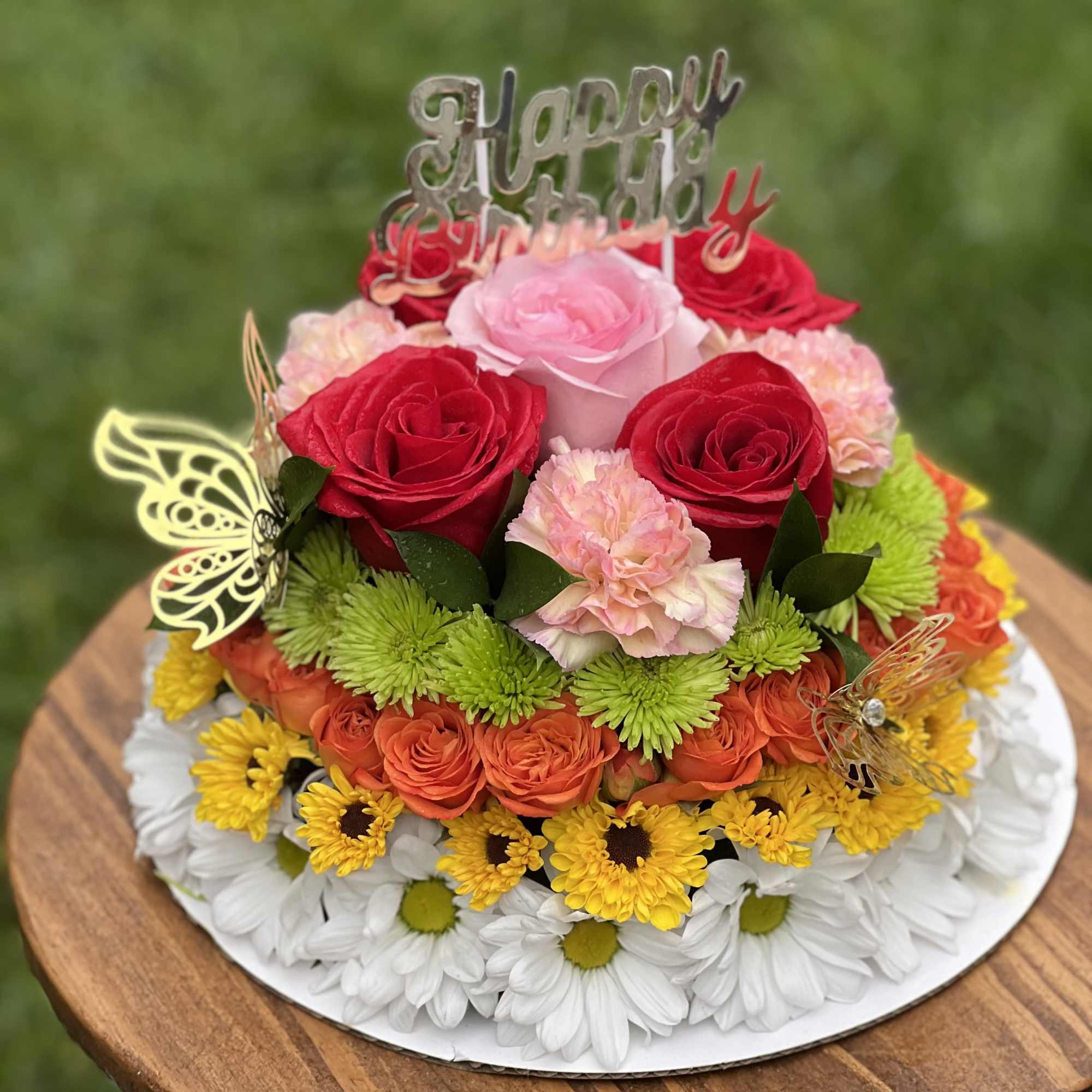 Save calories with a flower cake! This bright and colorful flower cake
