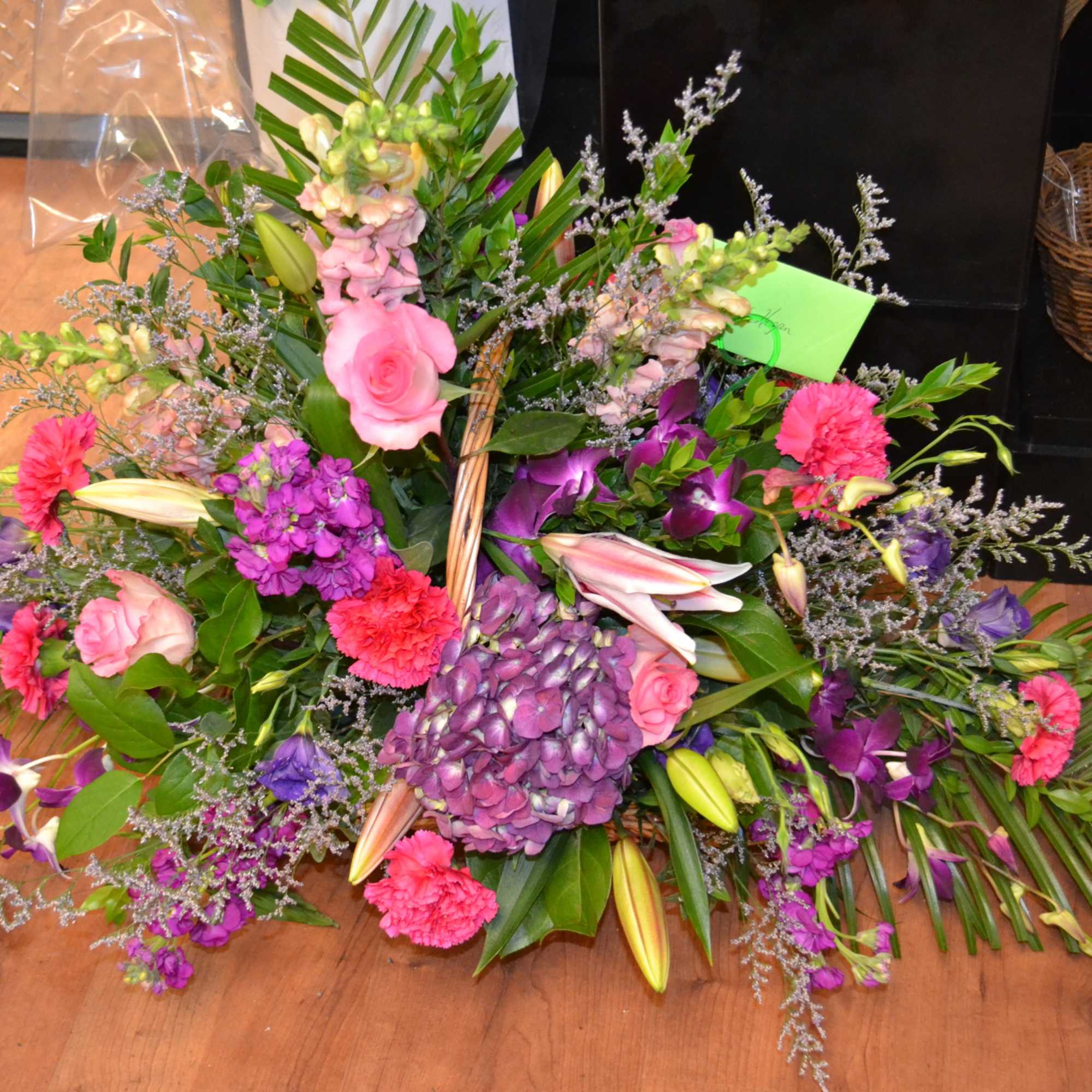 This incredible funeral fireside basket arrangement will guarantee your feelings are conveyed This incredible funeral fireside basket arrangement will guarantee your feelings are conveyed