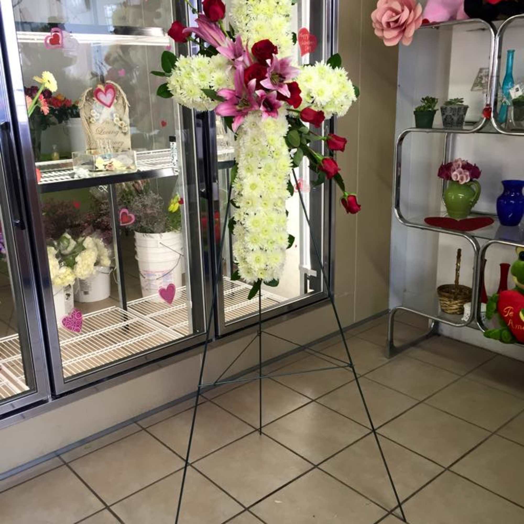 When it comes to sympathy arrangements for the funeral home. Crosses are