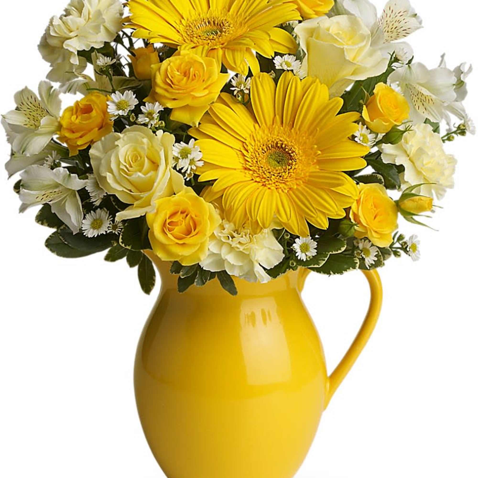 Teleflora's Sunny Day Pitcher of Cheer in Thousand Oaks, CA | Blue