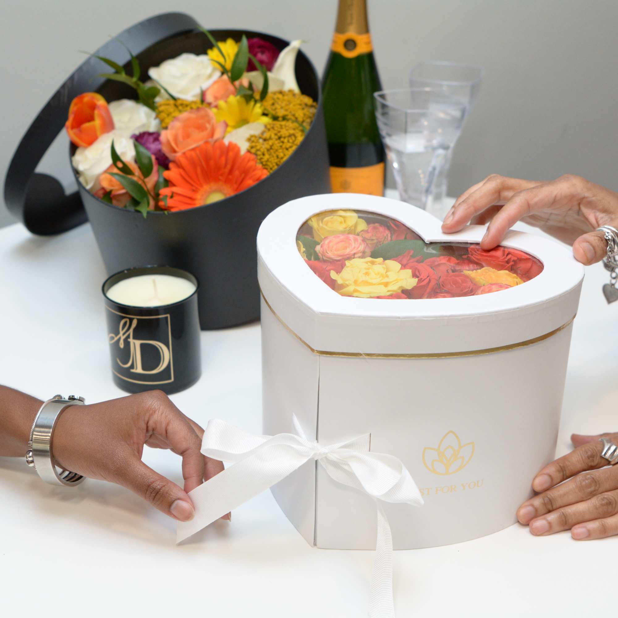 This heart shaped box is a great arrangement for those of you