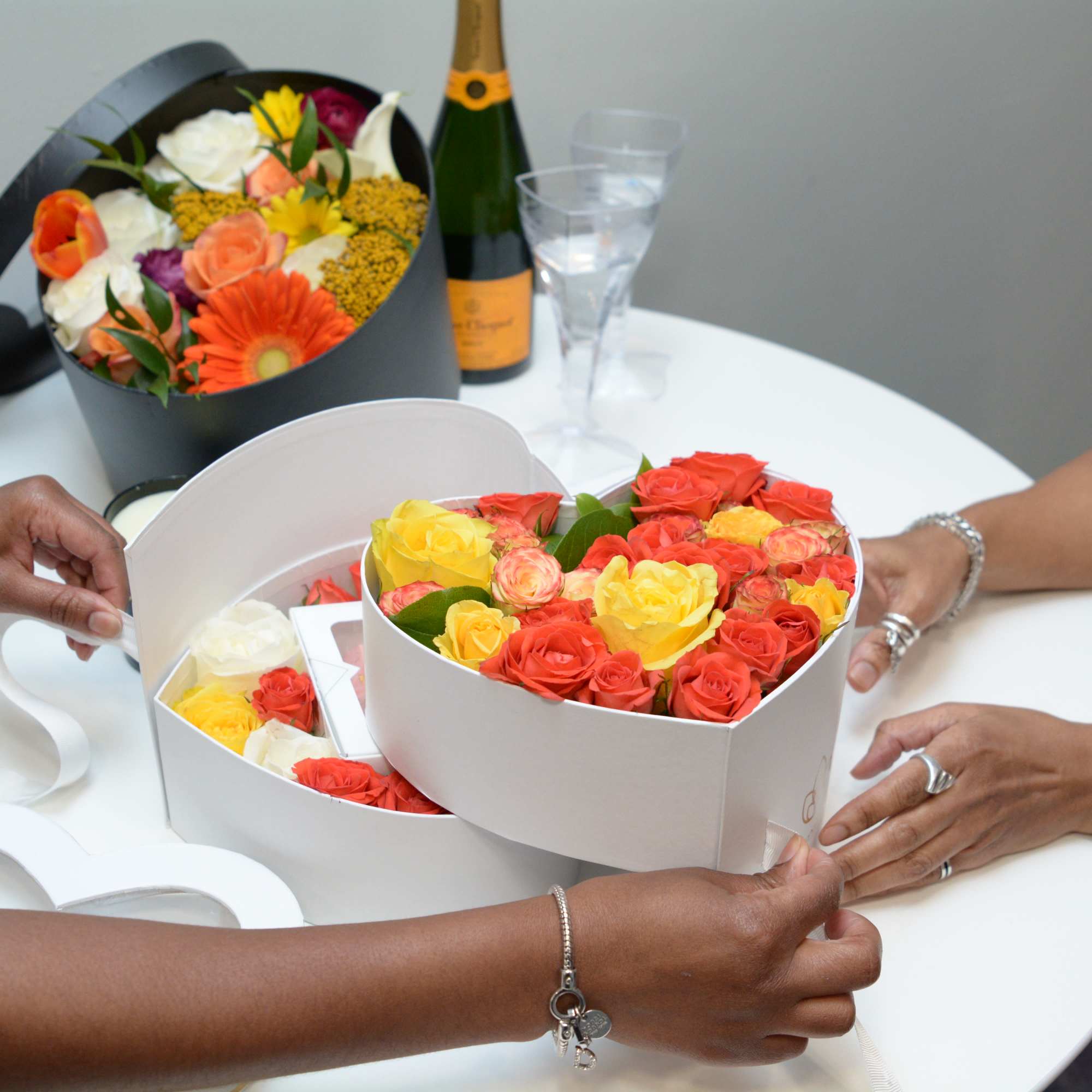 This heart shaped box is a great arrangement for those of you