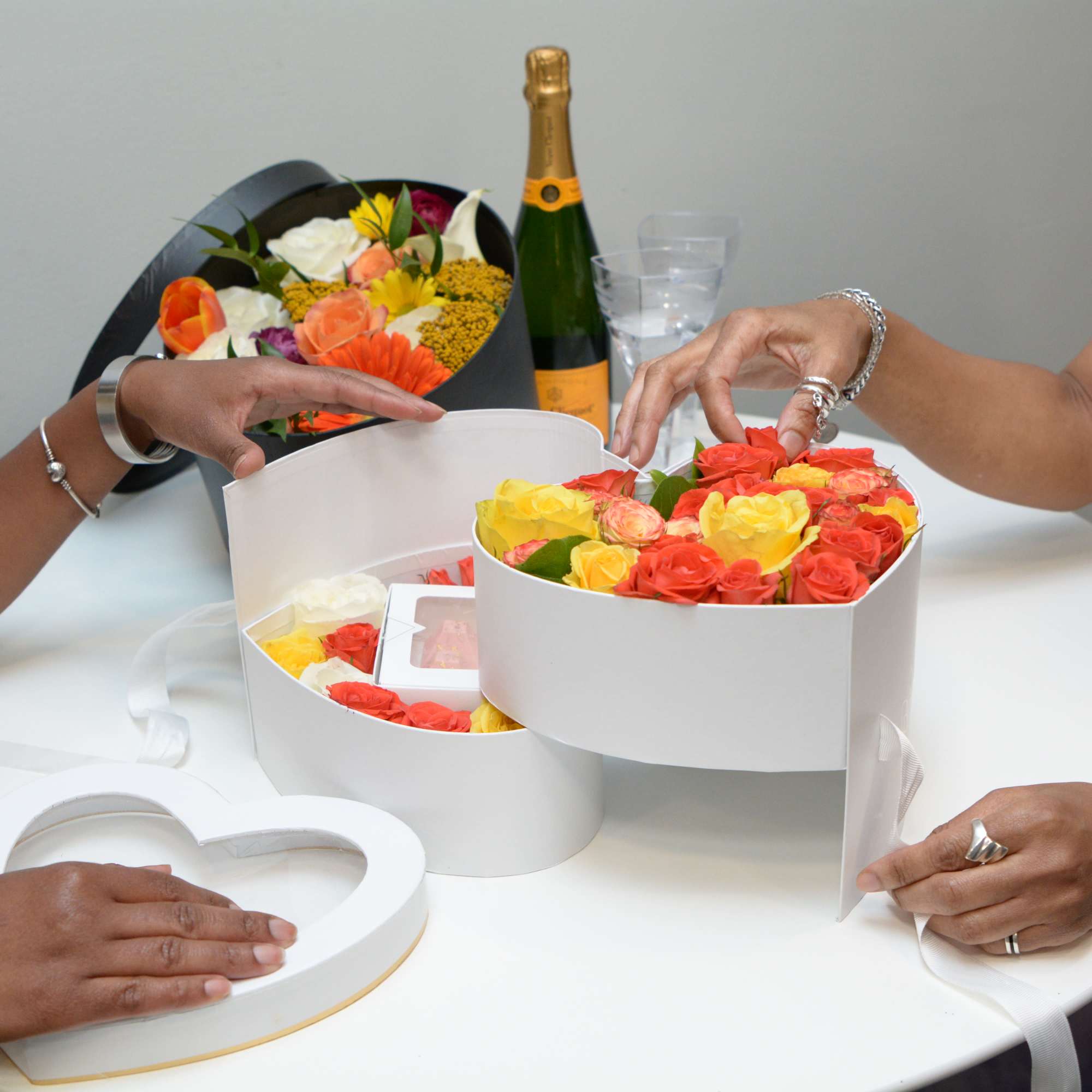 This heart shaped box is a great arrangement for those of you