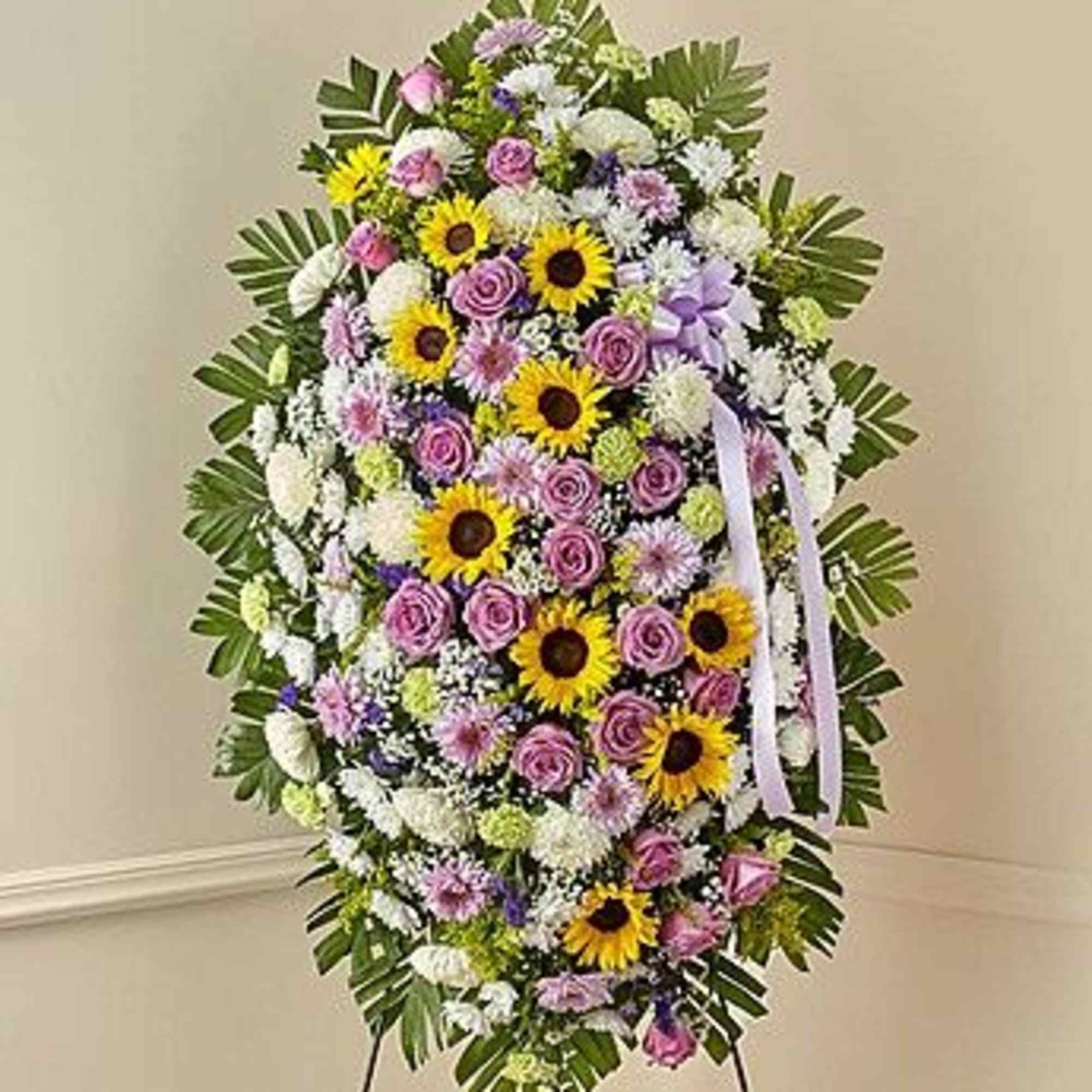 Sunflower and Rose Standing Spray