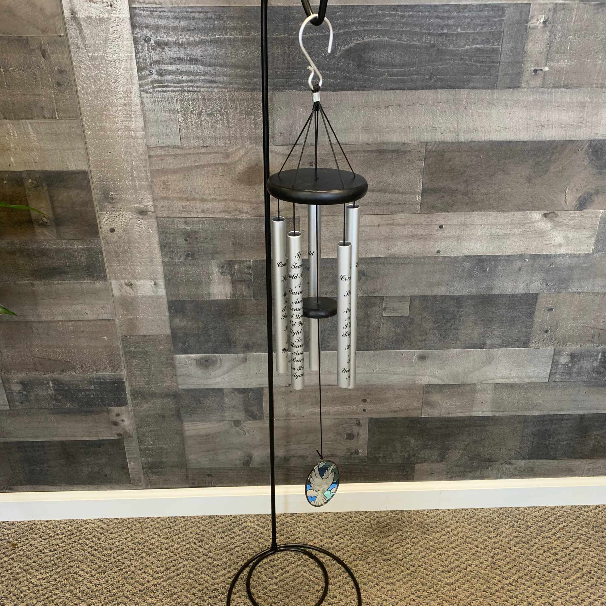 This large wind chime and stand offers a beautiful option for your