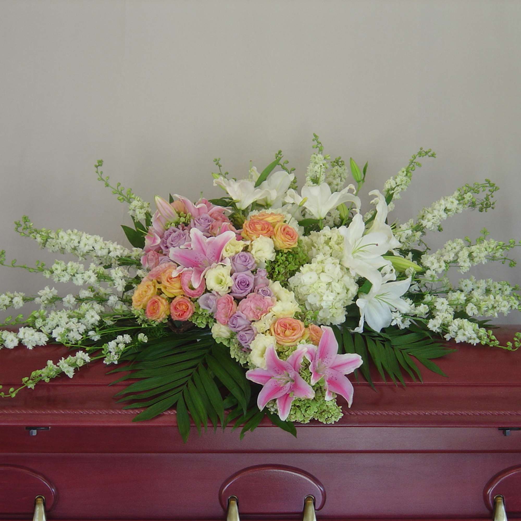 Pastel colors, mix of roses, lilies, hydrangeas, lisianthus.  Please see more Pastel colors, mix of roses, lilies, hydrangeas, lisianthus.  Please see more