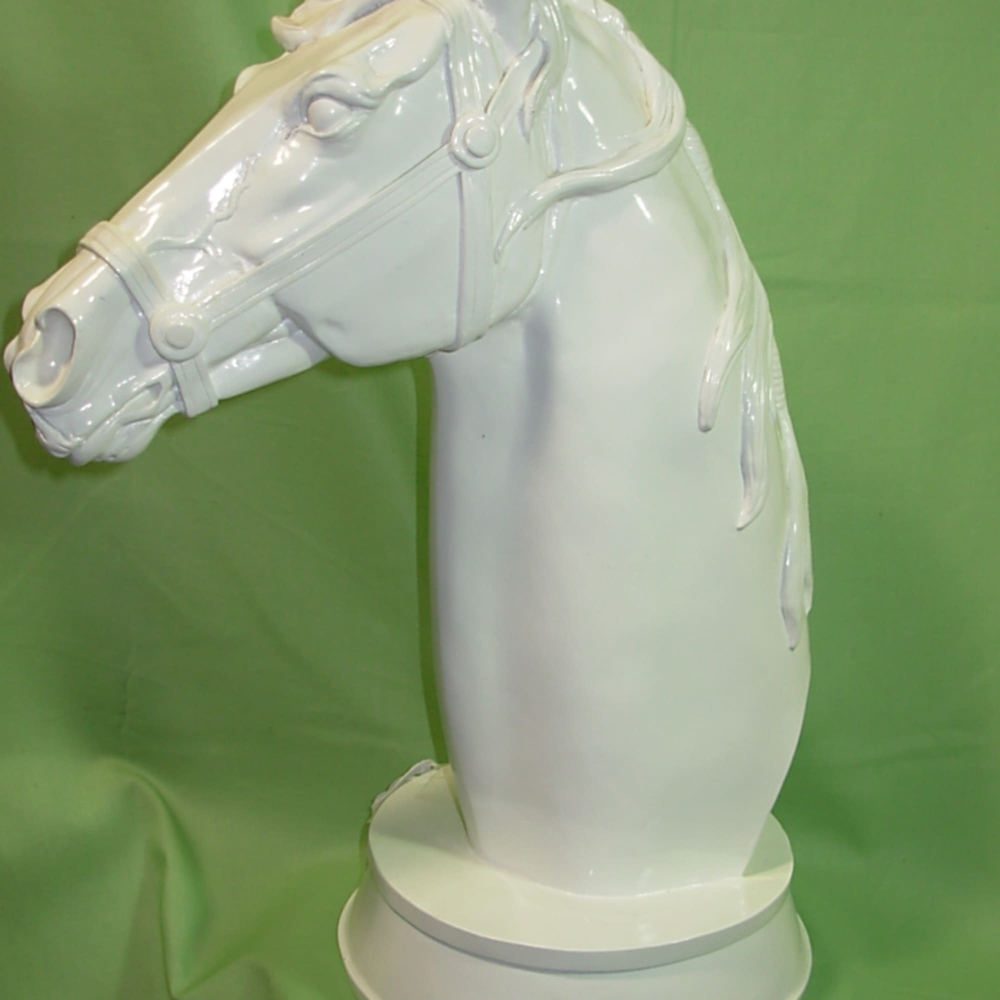 This large,  white HORSE HEAD STATUE is a large and very