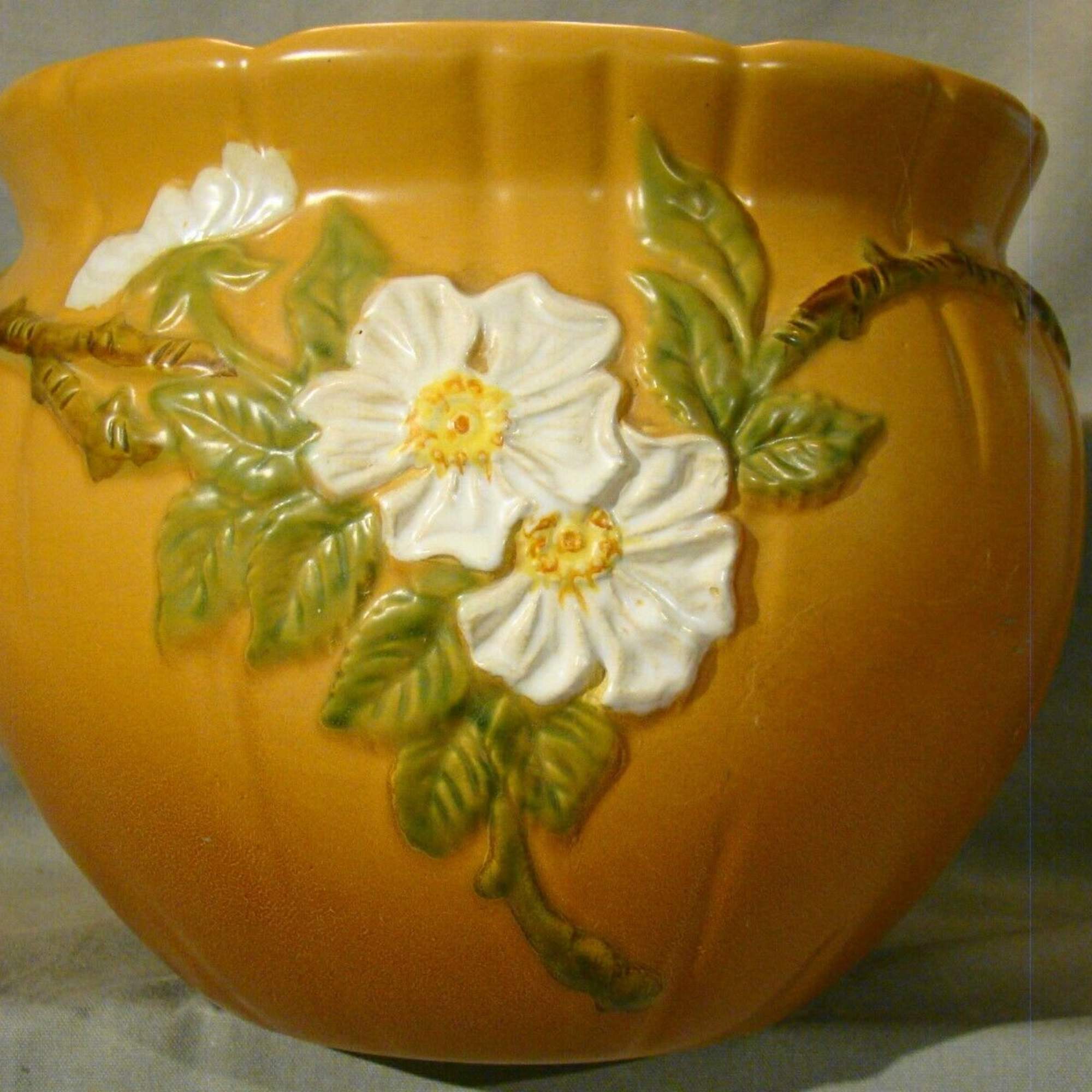 Our WELLER WILD ROSE 12&quot; jardiniere -planter  is from the 1930&#039;s