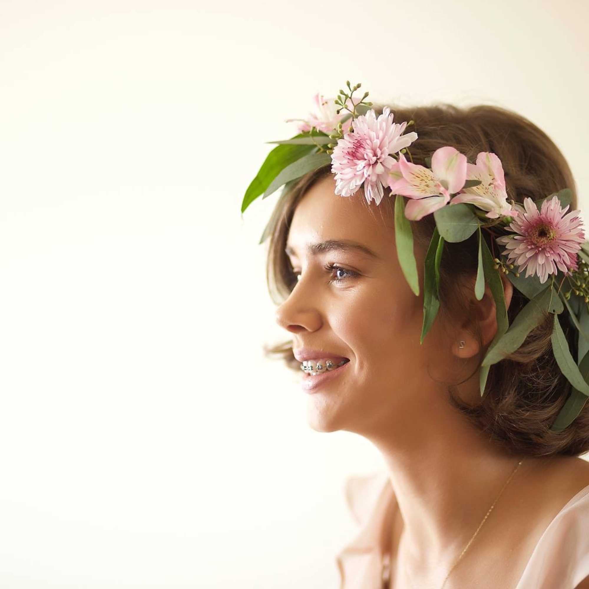 We create beautiful flower crowns with assorted foliage and flowers to match
