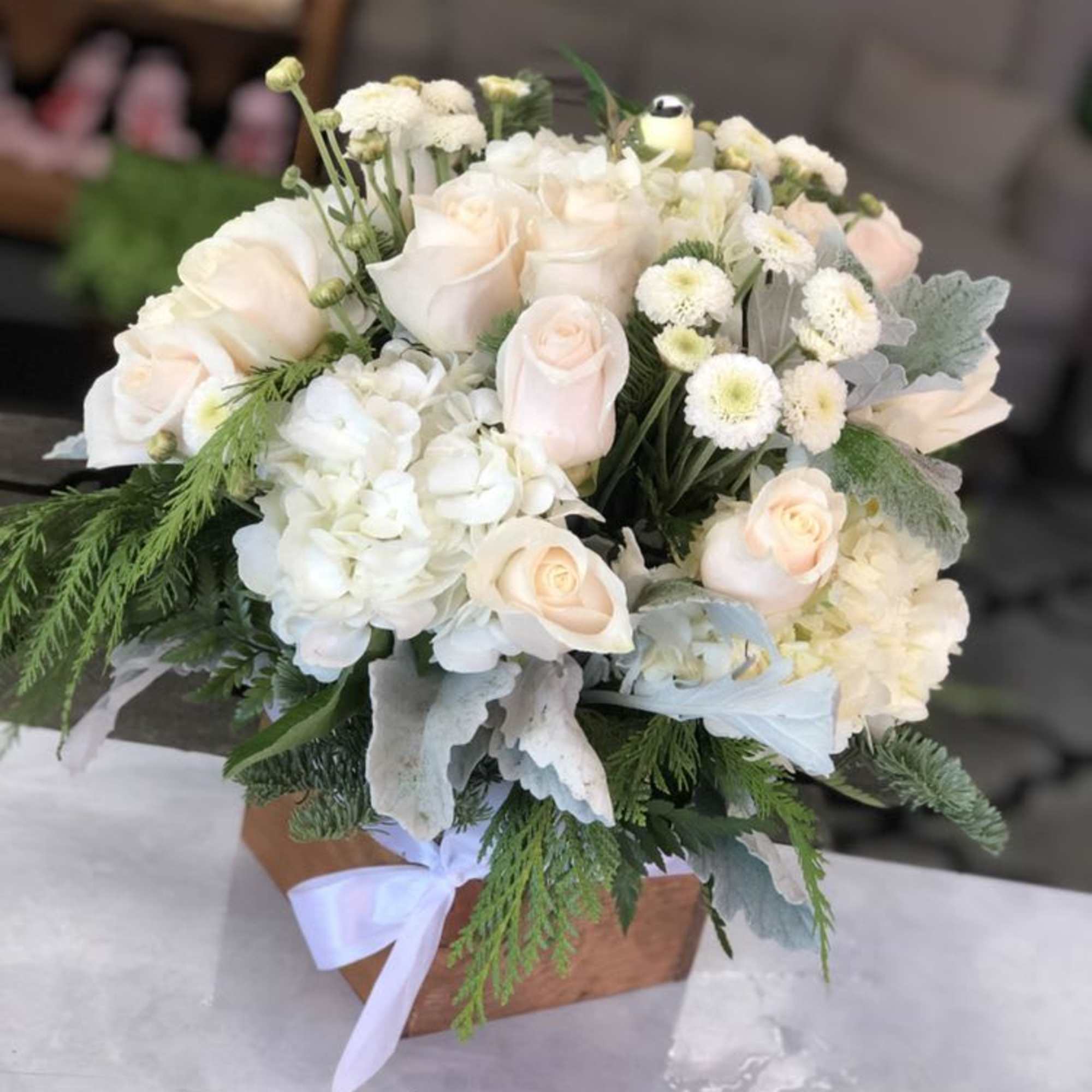 White and light pink roses 2025