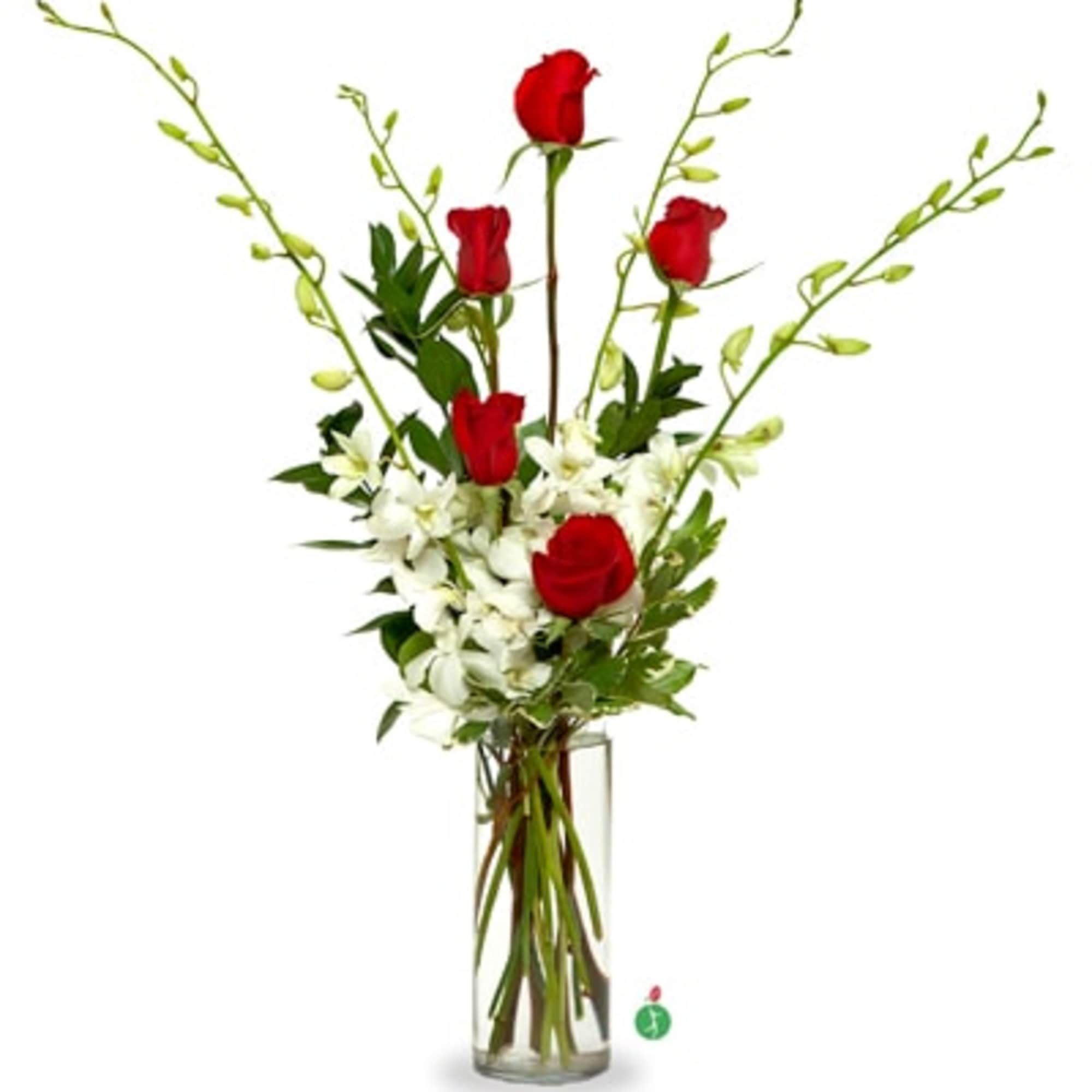 Give someone the gift of style &ndash; send this tall, slim arrangement