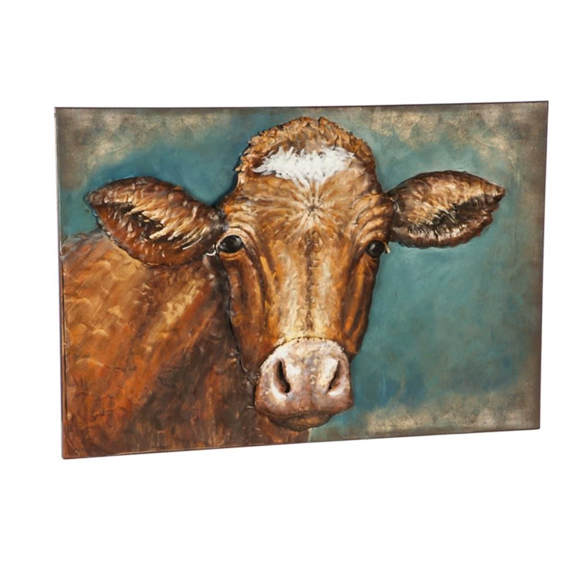 This metal (iron) wall d&eacute;cor is handcrafted and features a closeup of