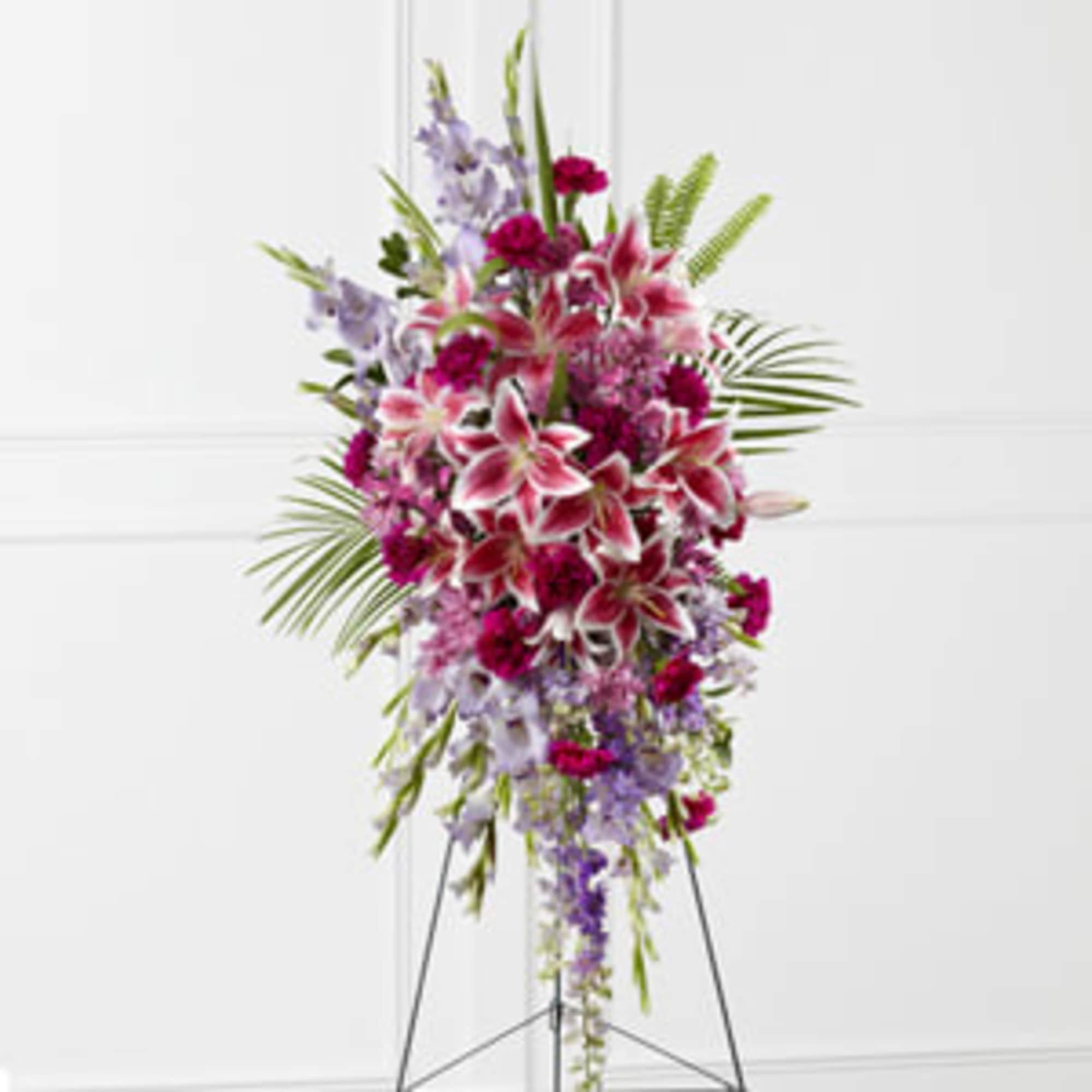 The FTD&reg; Tender Touch&trade; Standing Spray creates an elegant display of beauty