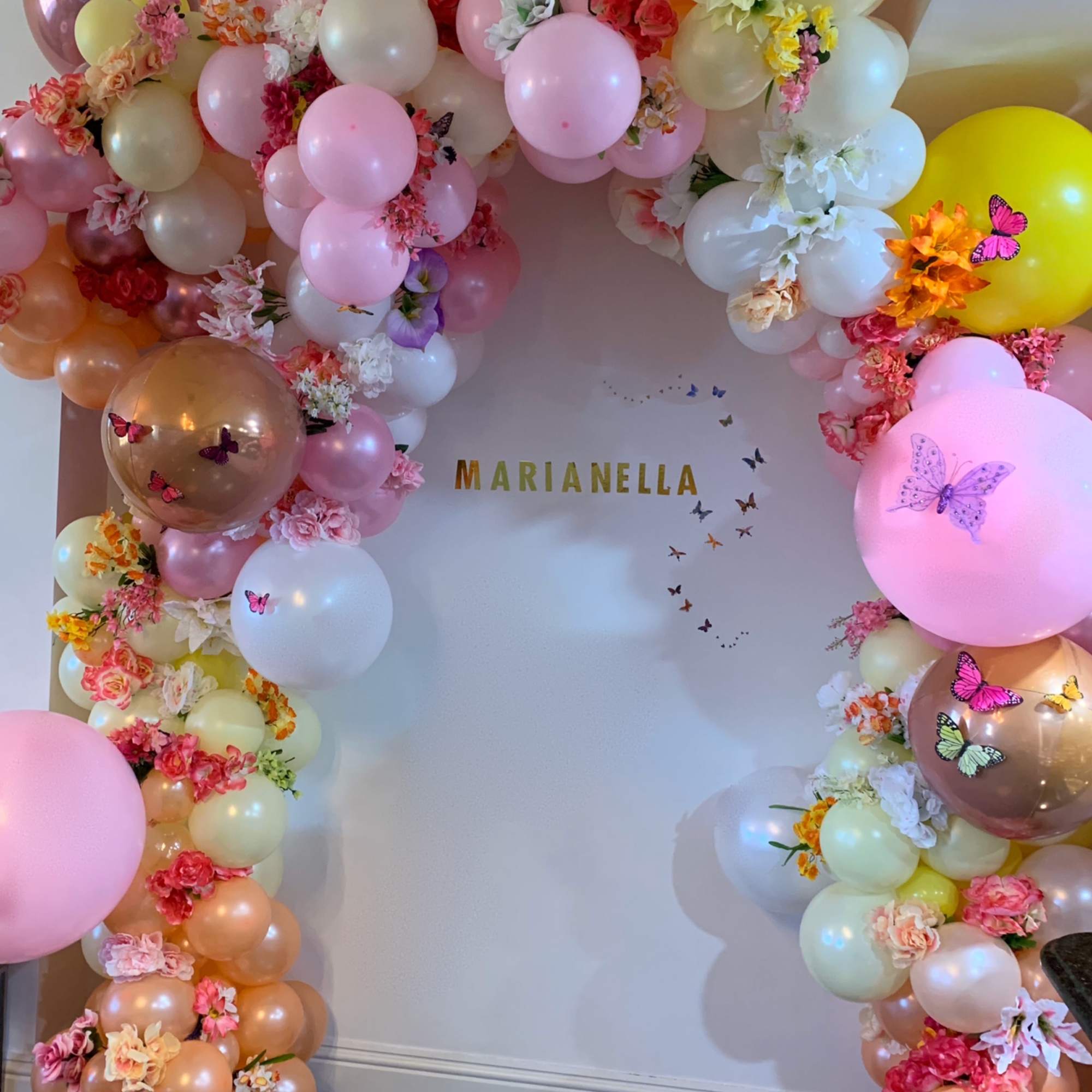 Gorgeous balloon wall structure. Example on a picture shows when the husband