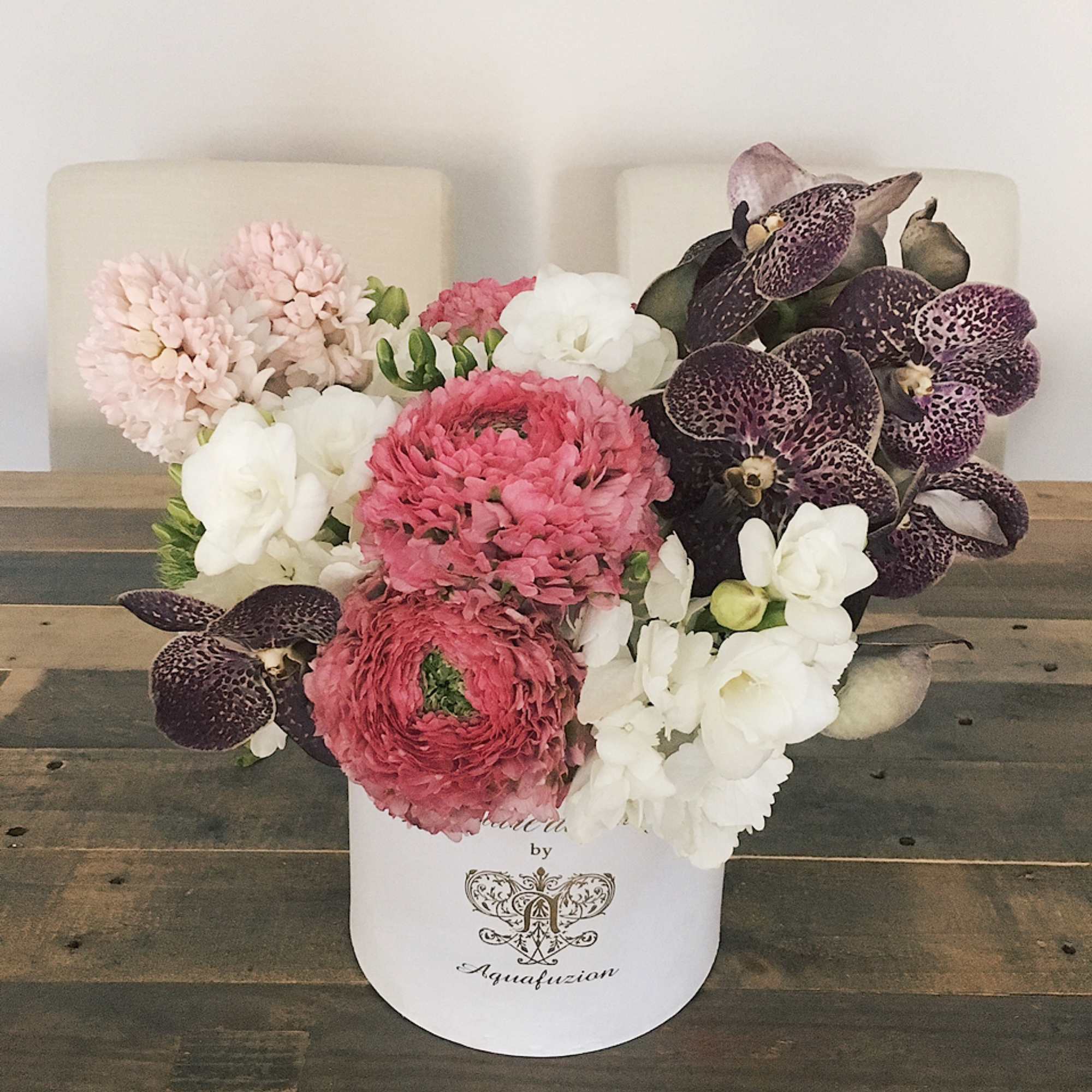 A modern with a touch of femininity arrangement just for the VERY