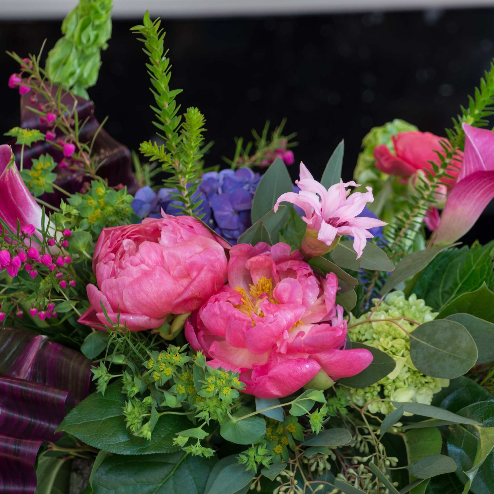 An amazing assortment of beautiful blooms emcompassed in pinks, purples and lush An amazing assortment of beautiful blooms emcompassed in pinks, purples and lush