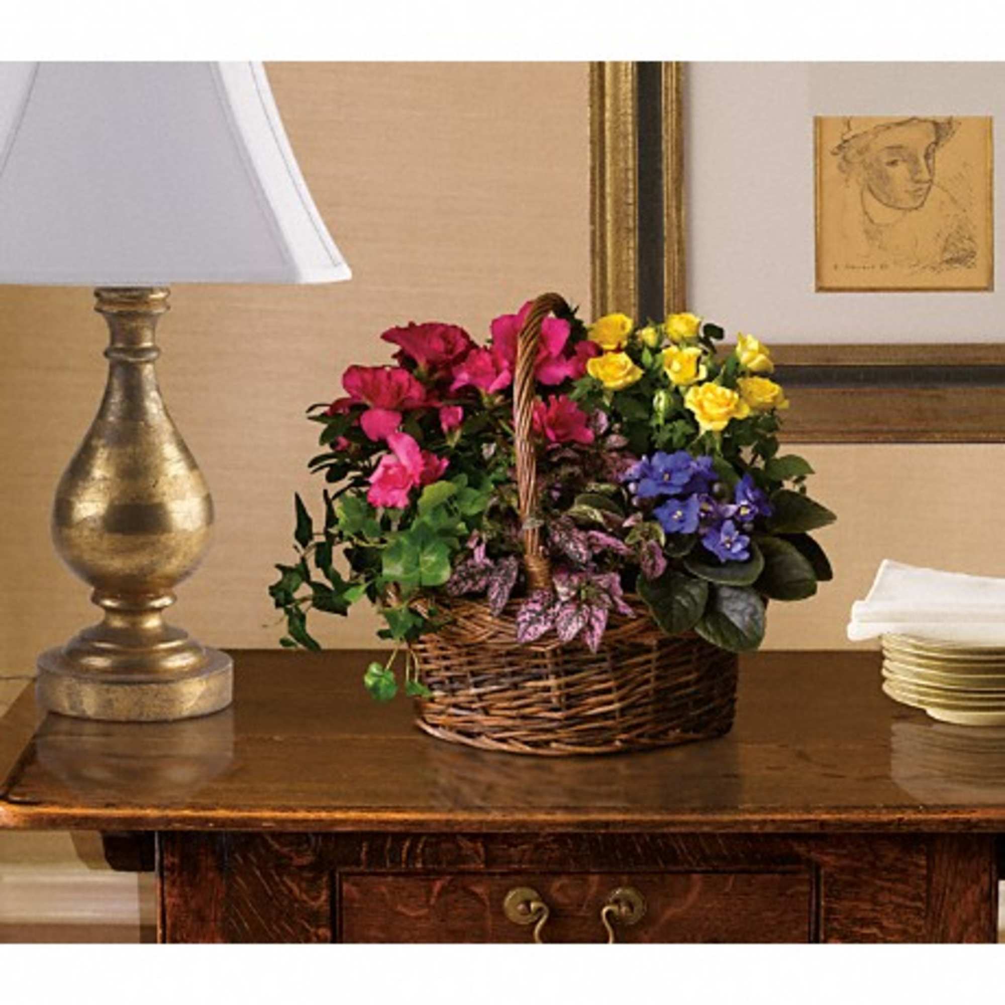 A sweet, bright flurry of colorful fresh plants celebrates vivid memories and