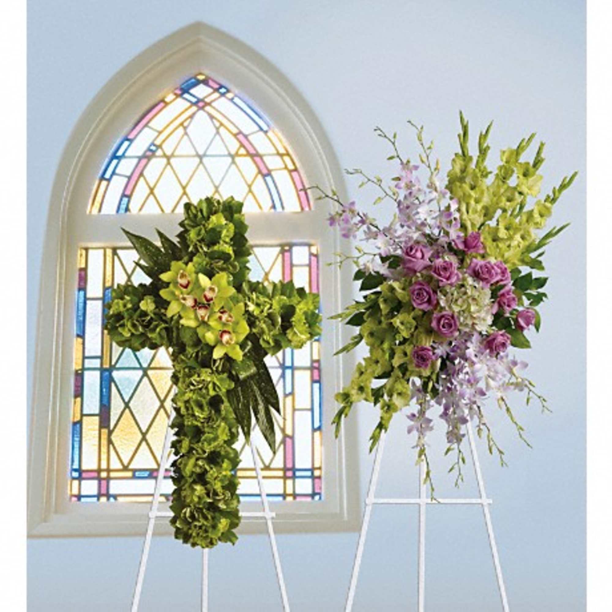 Fresh roses and opulent blooms such as orchids and gladioli - in