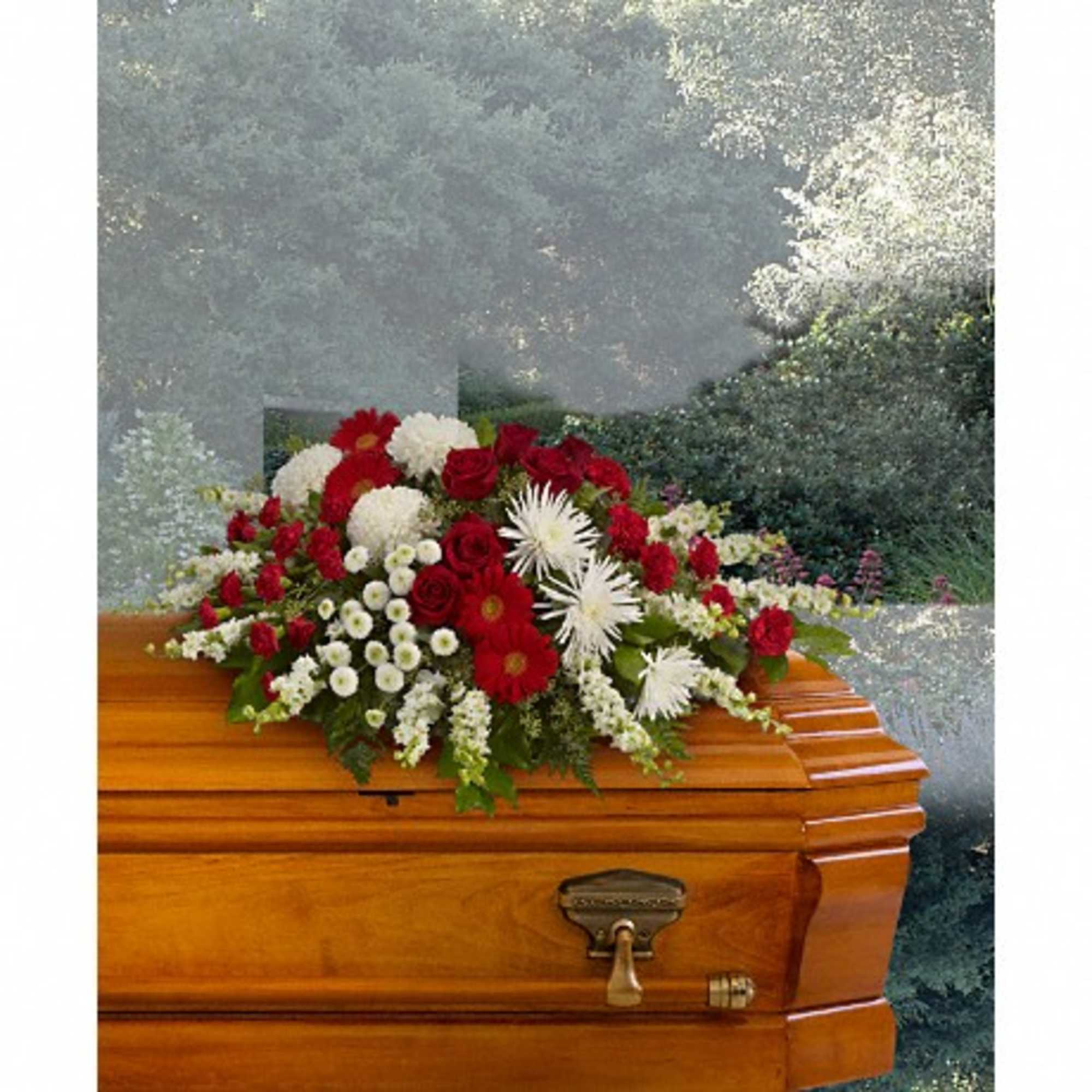 This beautiful red and white spray will deliver strength and the wisdom