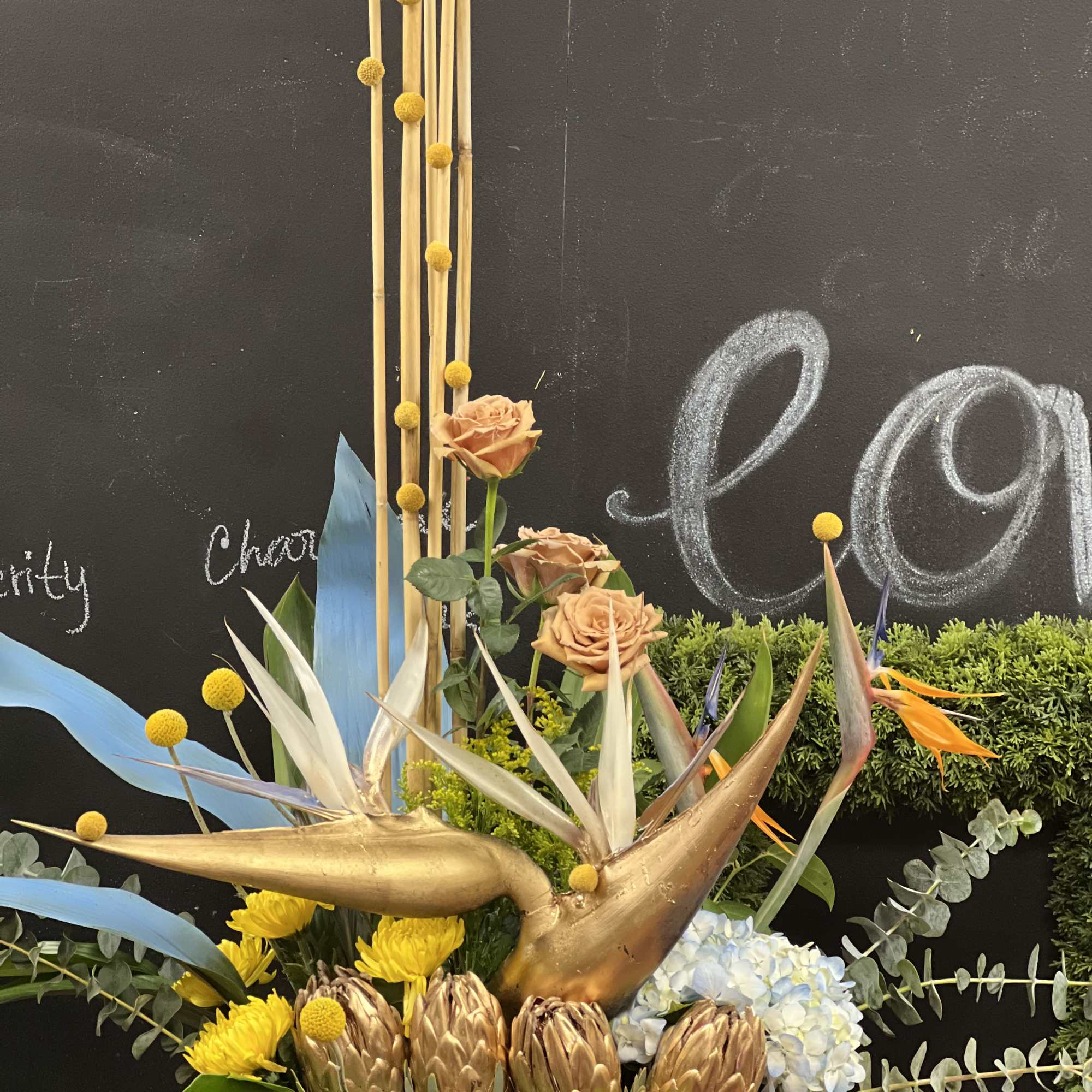 This podium arrangement for formal events you decorate front of the podium