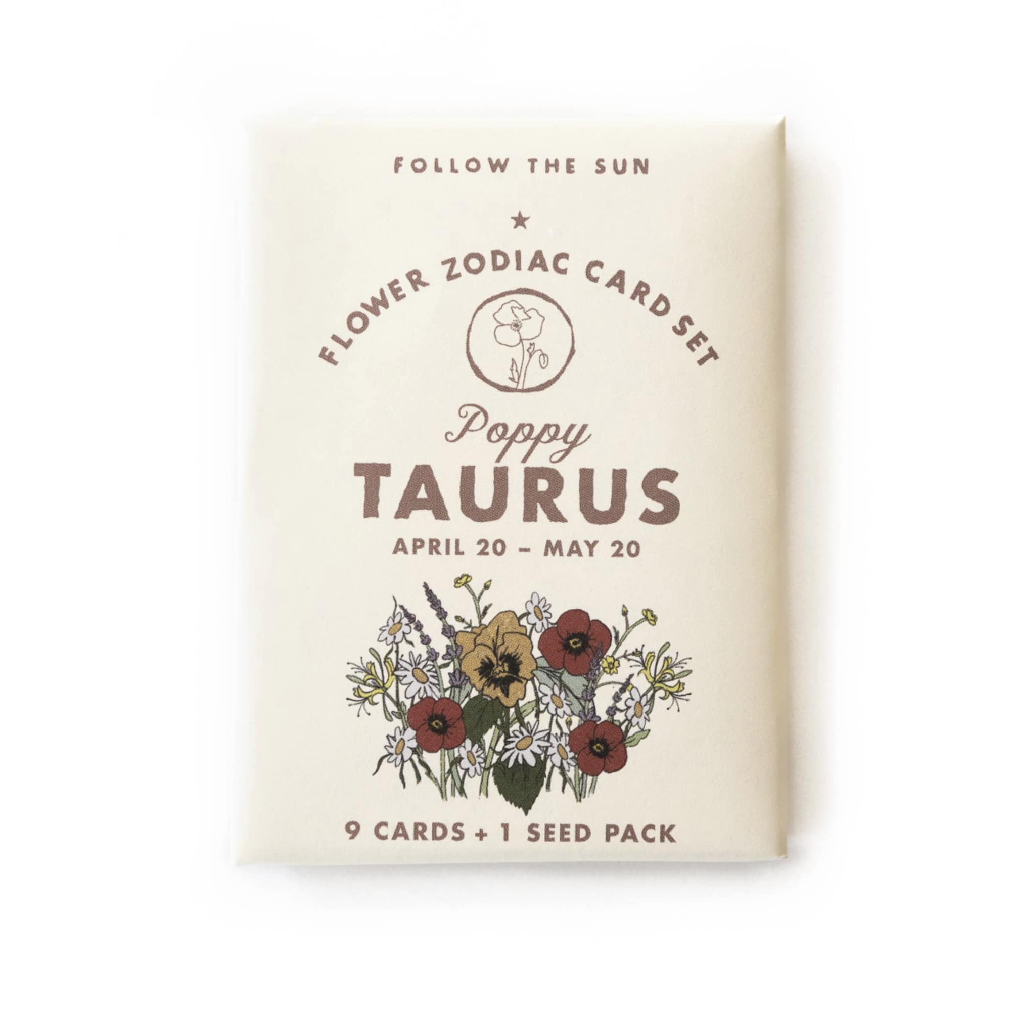 Inspired by vintage collectible trading card sets, our Flower Zodiac Sticker Card