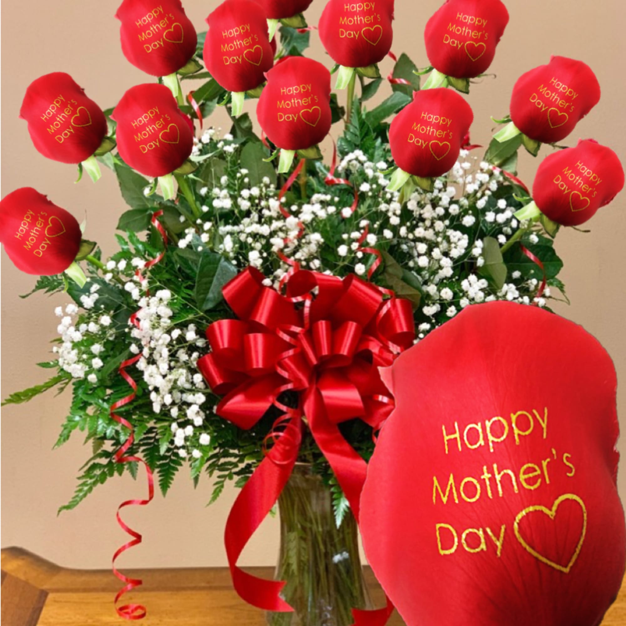 One dozen long stem FRESH  roses each individually rose personalized with