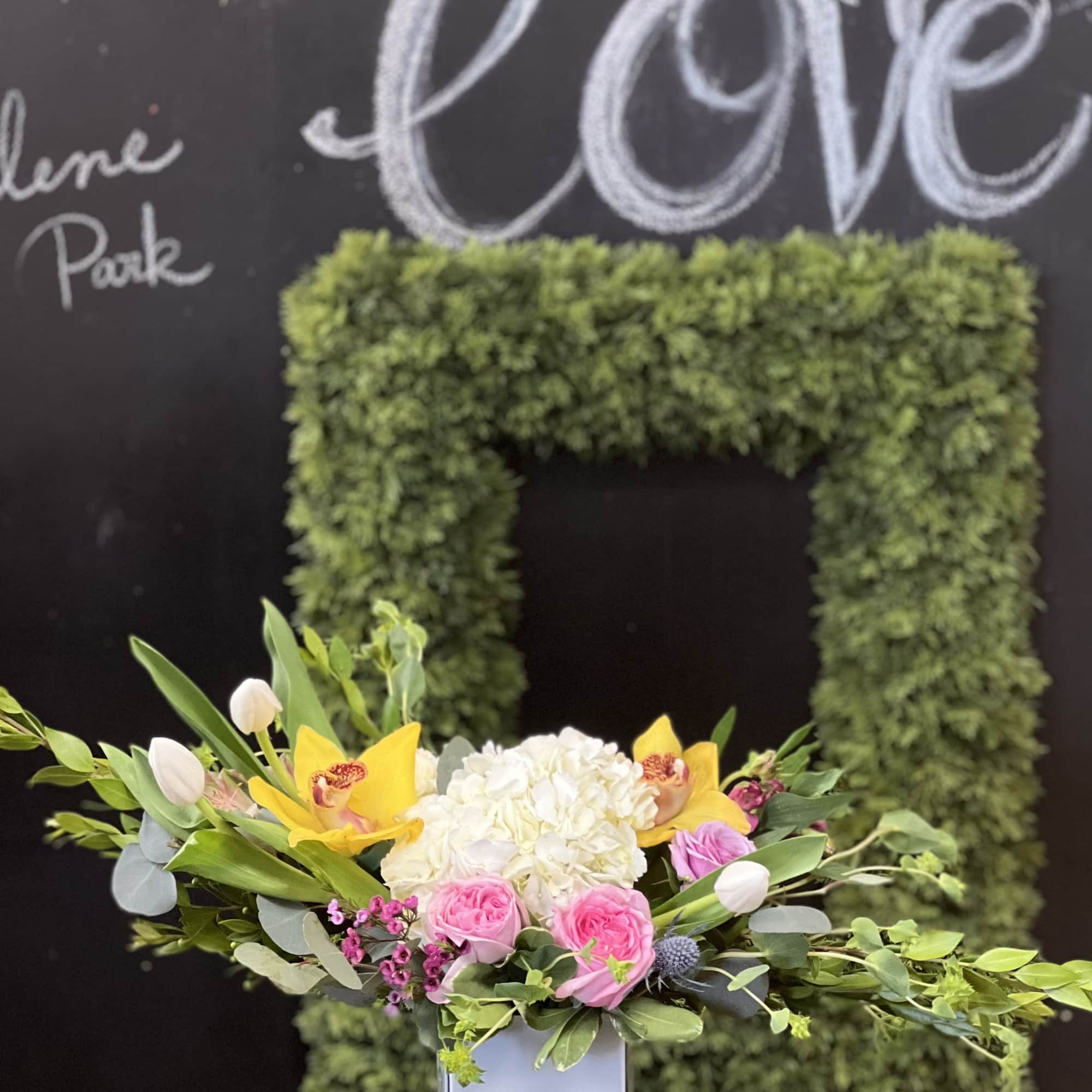 Mixture of a beautiful soft,pastel colors of flowers and foliages, filled in