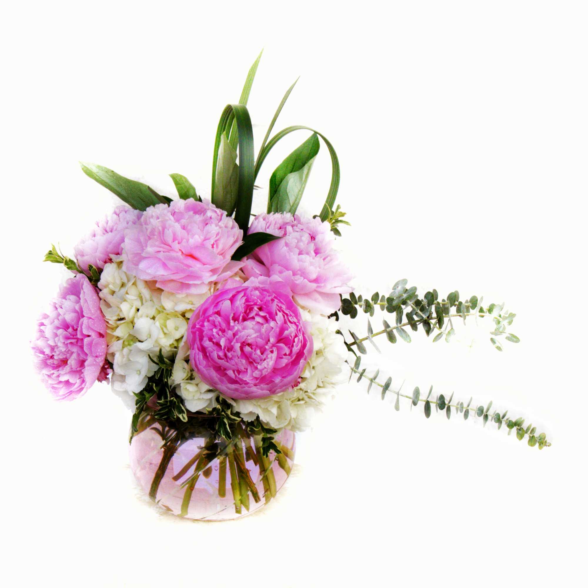 Lovely pink peonies, hydrangea with accents in a nice vase
STANDARD: 5 peonies Lovely pink peonies, hydrangea with accents in a nice vase
STANDARD: 5 peonies