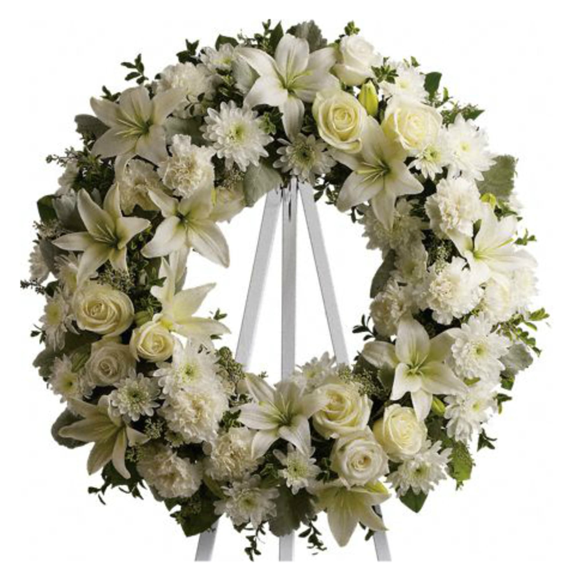 White Funeral Wreath in Monrovia, CA | Aquafuzion