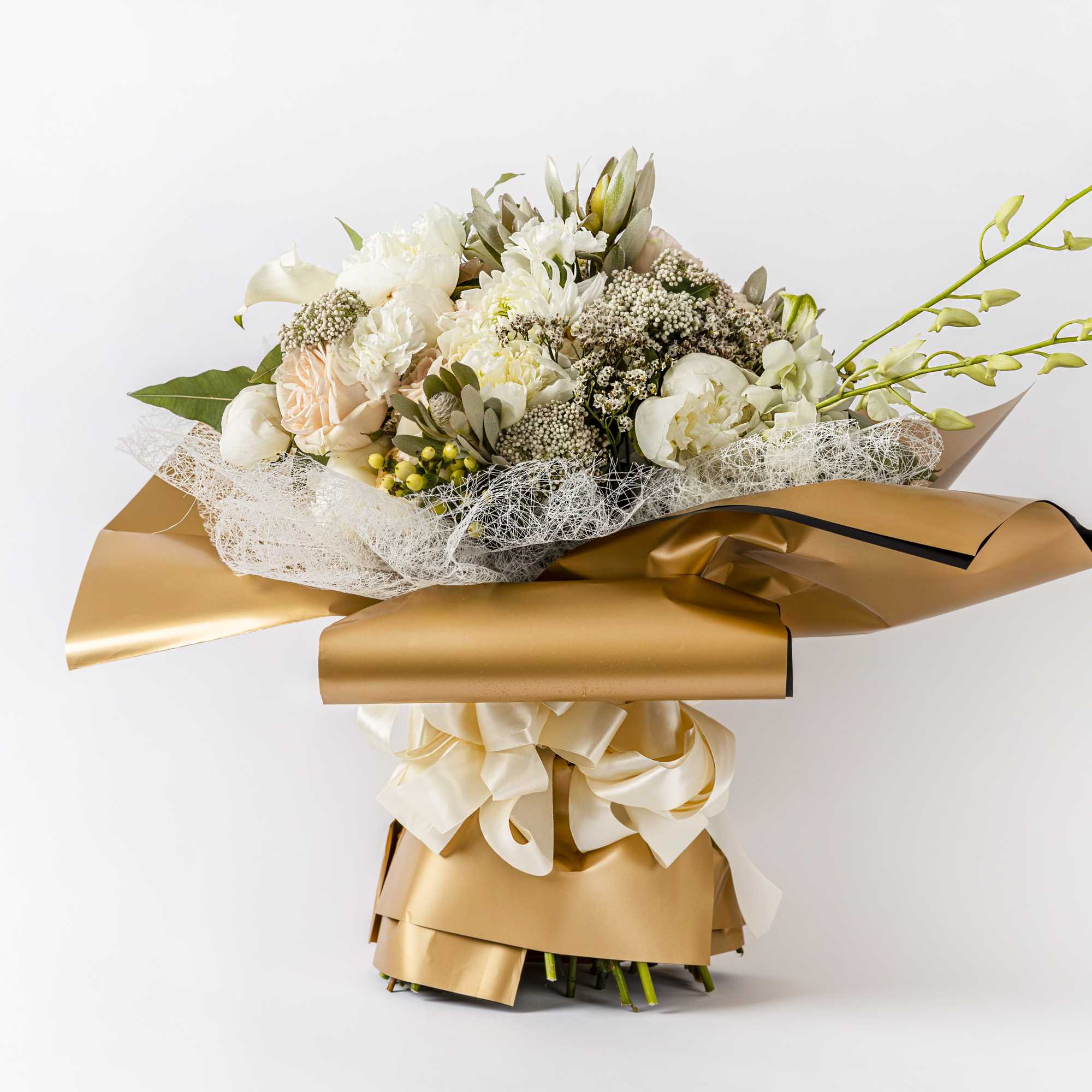 Variety of luxury flowers, including some tropical. Will be delivered approximately like