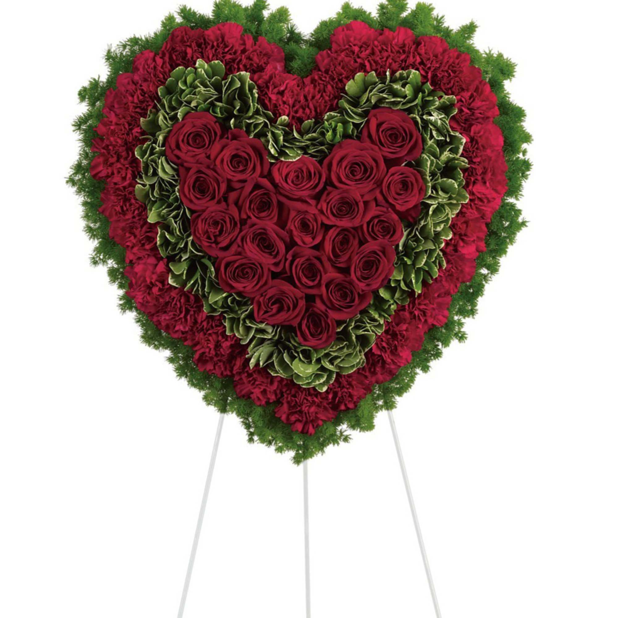 Remember a loved one's generous heart with this red arrangement in a Remember a loved one's generous heart with this red arrangement in a