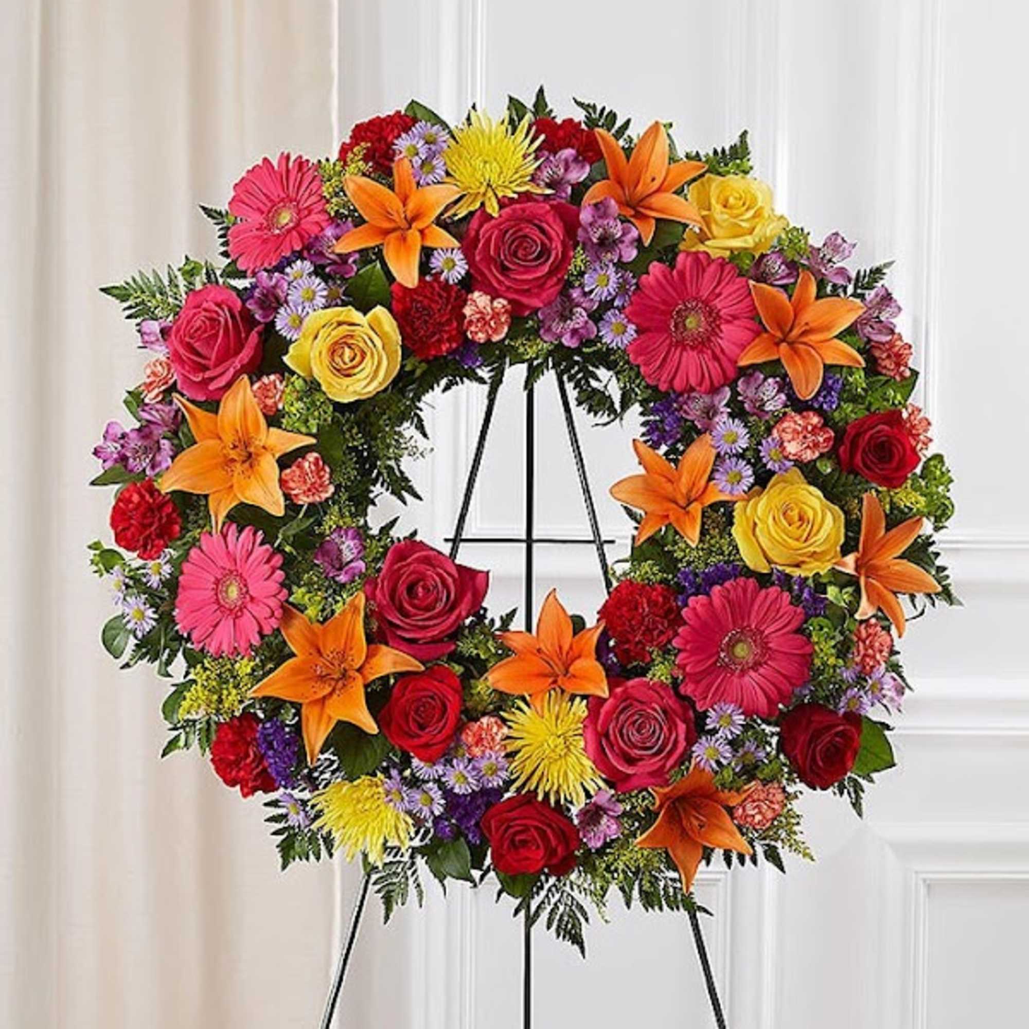 Representing the circle of eternal life, a wreath is a fitting way Representing the circle of eternal life, a wreath is a fitting way