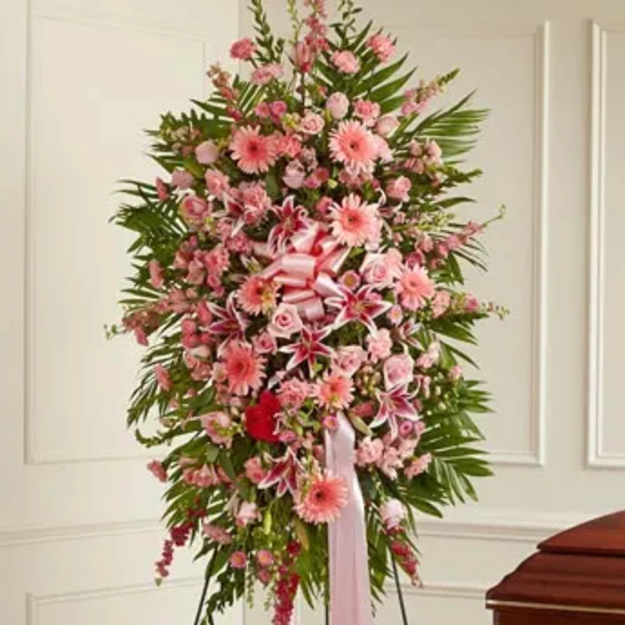 Product ID: 91288


This Sympathy Standing Spray, in shades of pink, is a