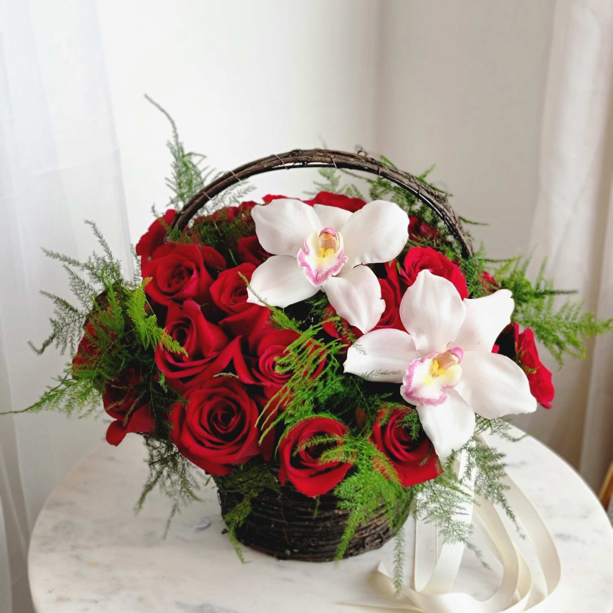 Red roses are considered a classic version of a bouquet that can