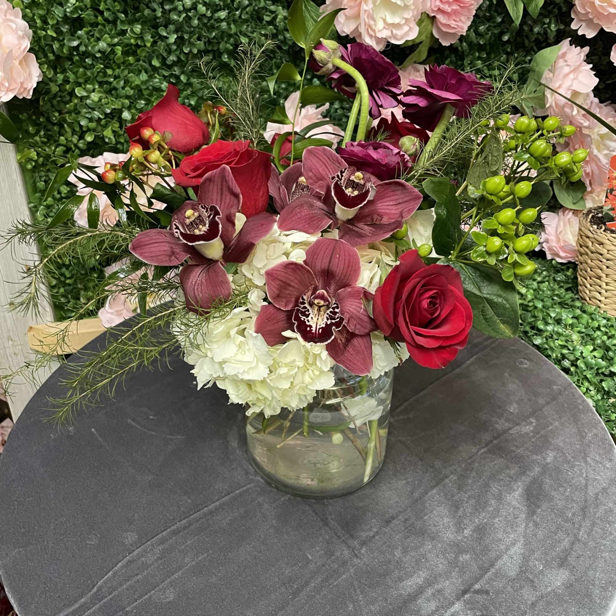 This beautiful arrangement has the perfect colors and is the perfect gift