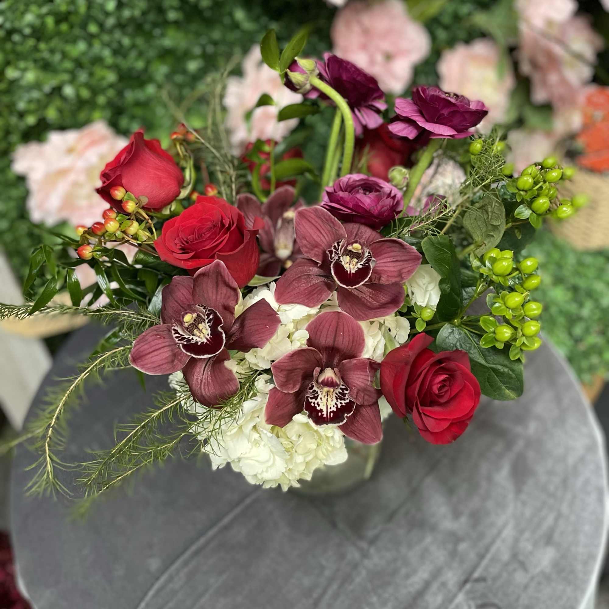 This beautiful arrangement has the perfect colors and is the perfect gift