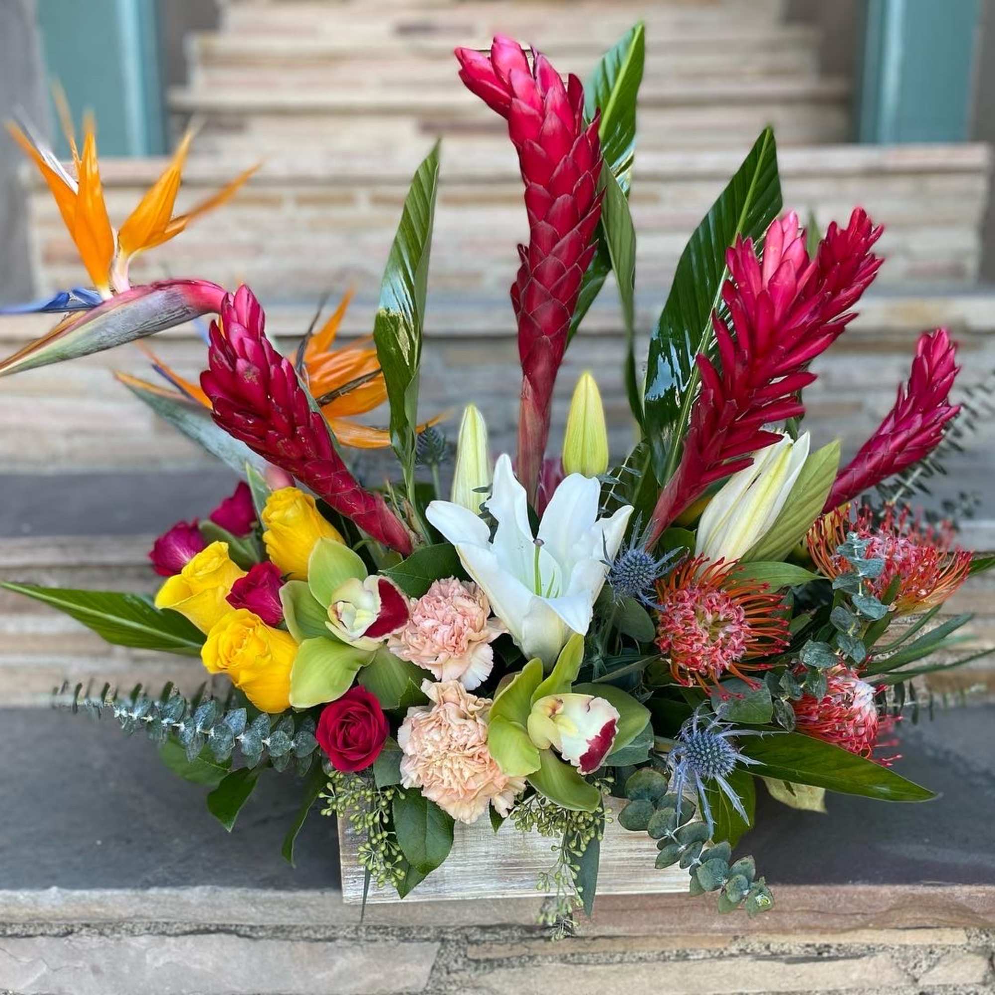 some flowers might be subtitute. all around arrangement some flowers might be subtitute. all around arrangement