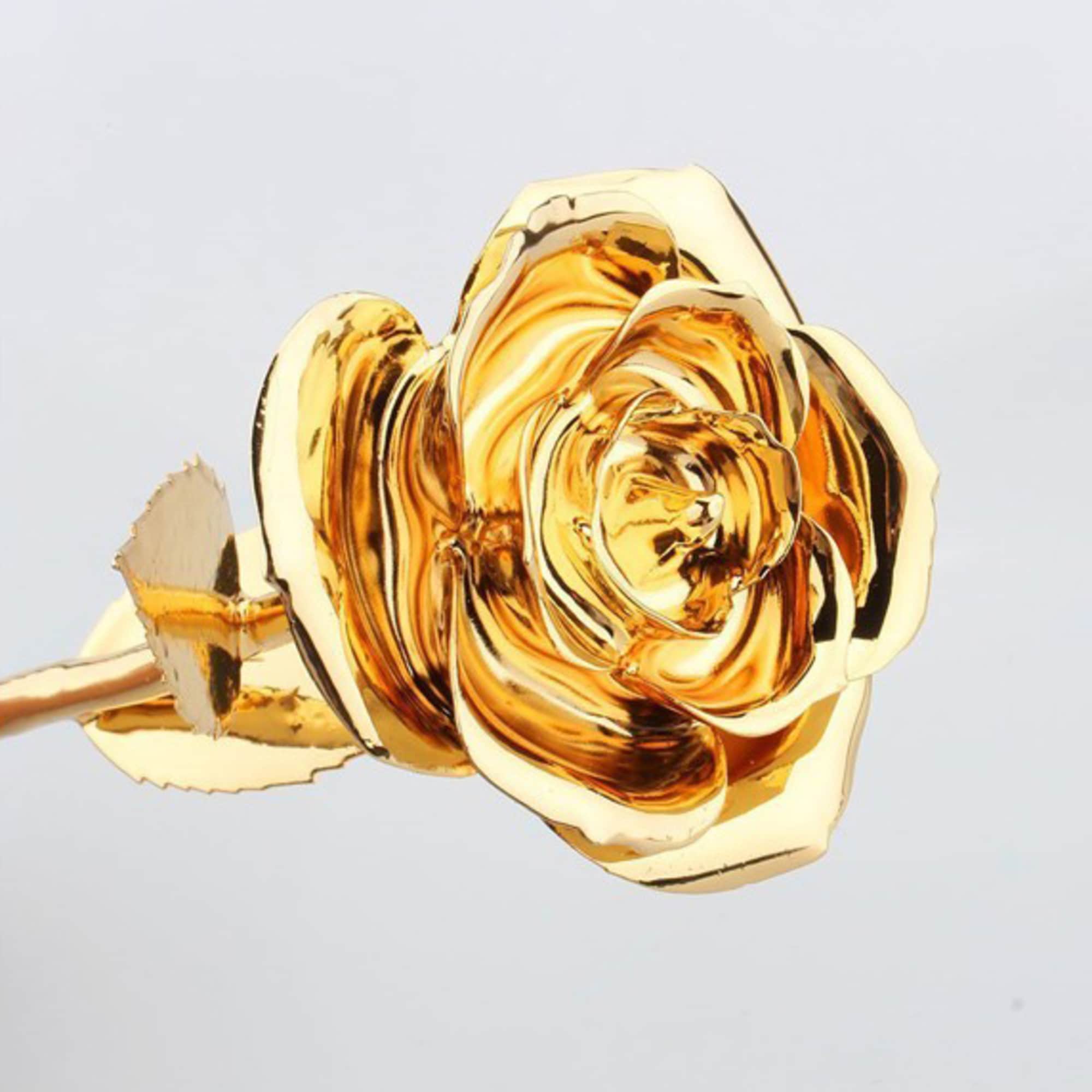 • Natural Preserved Single Stem Dipped in 24KT Gold 
Real it varies • Natural Preserved Single Stem Dipped in 24KT Gold 
Real it varies
