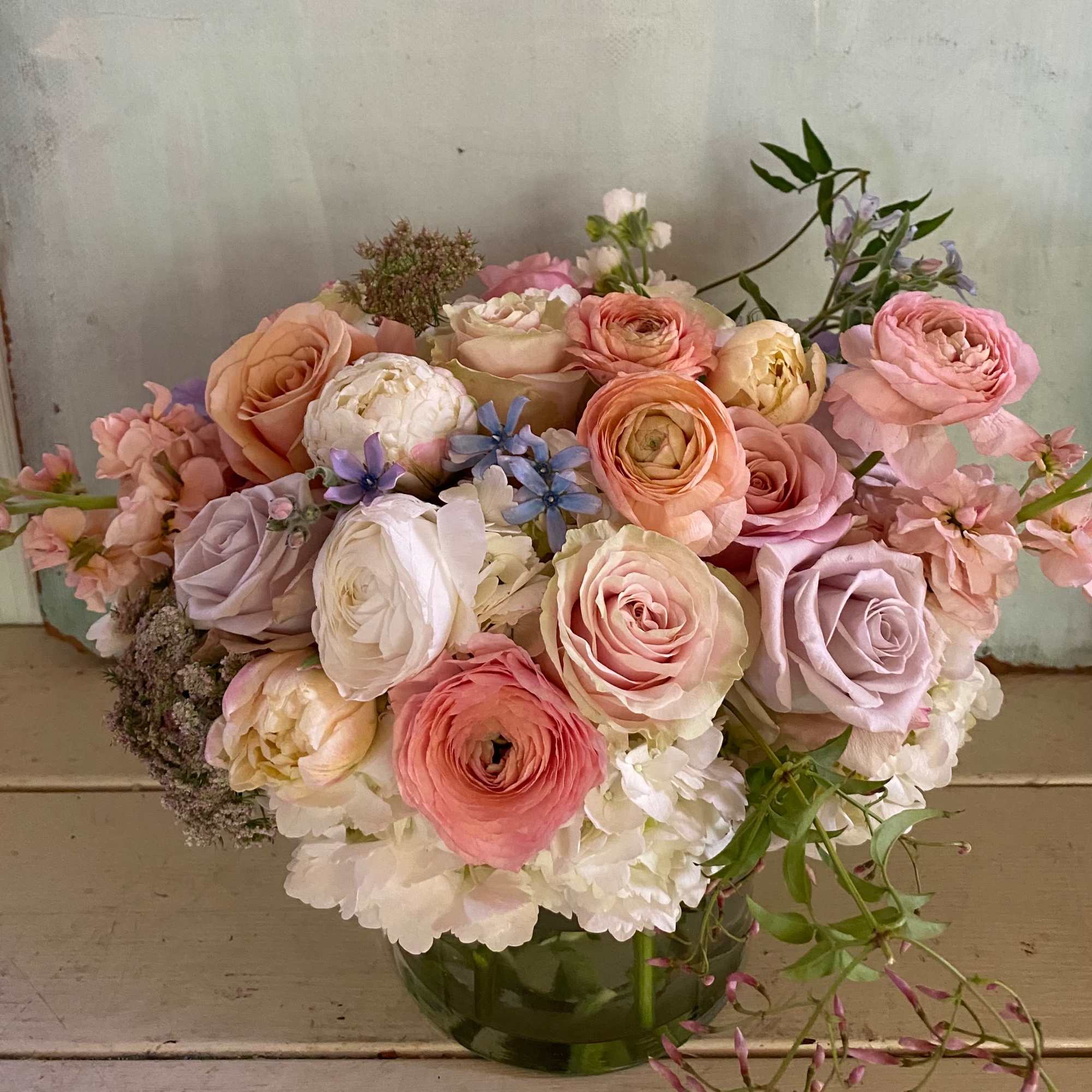 Get a beautiful, fresh large sized Blomst arrangement of seasonal pastels or Get a beautiful, fresh large sized Blomst arrangement of seasonal pastels or