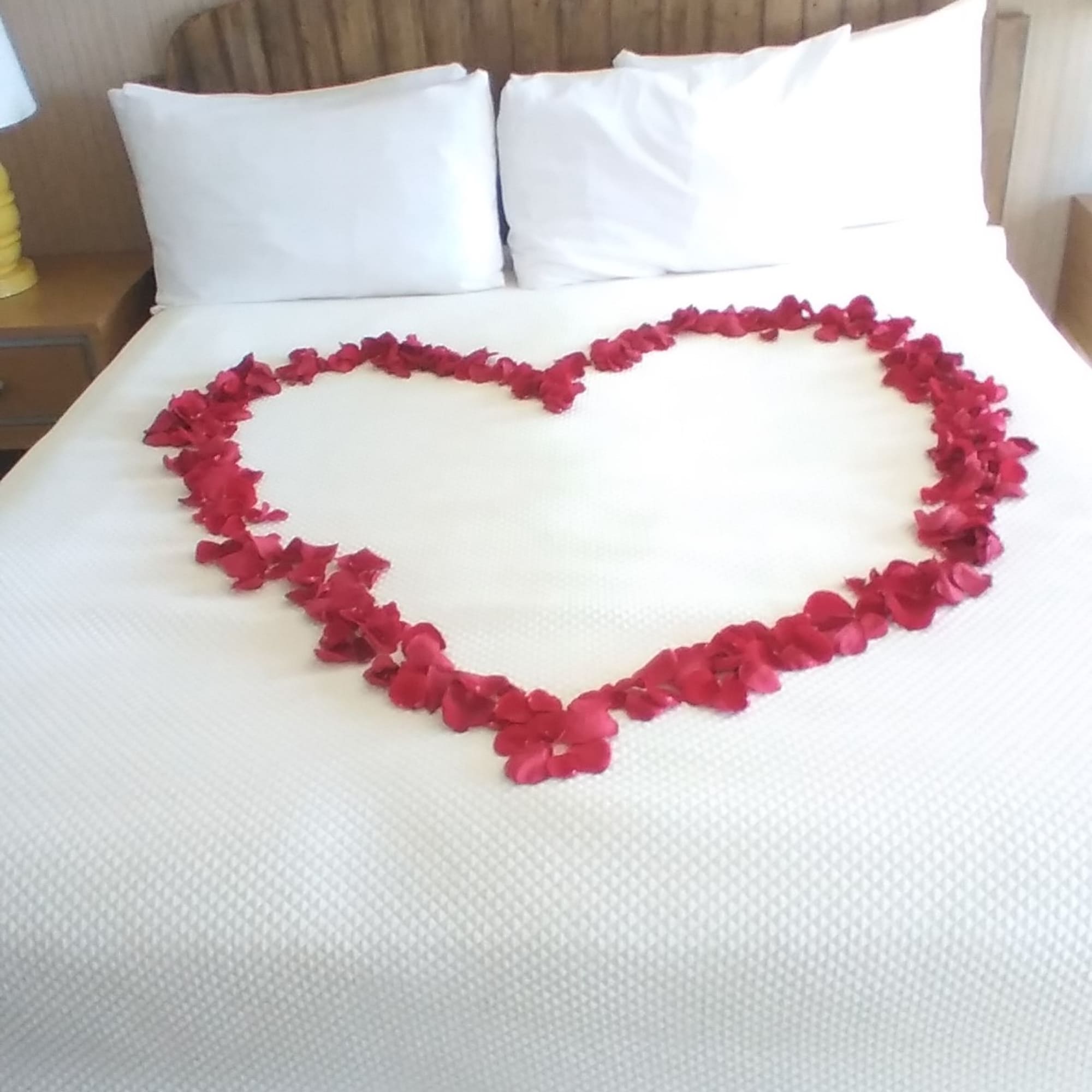 Pretty red petals add the perfect romantic touch! Spread them on the Pretty red petals add the perfect romantic touch! Spread them on the