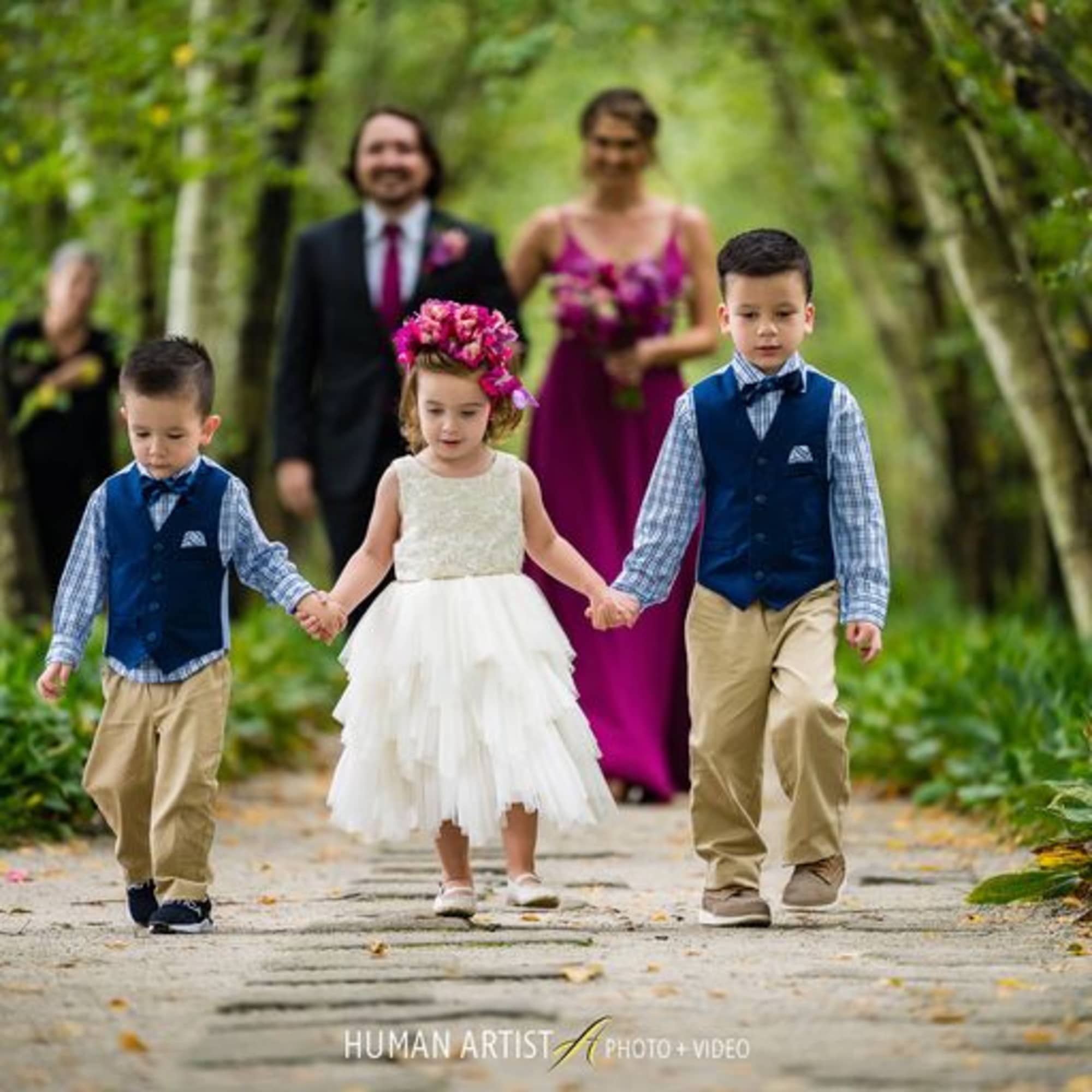 Floral crown makes bride or flower girl look royal by fare.