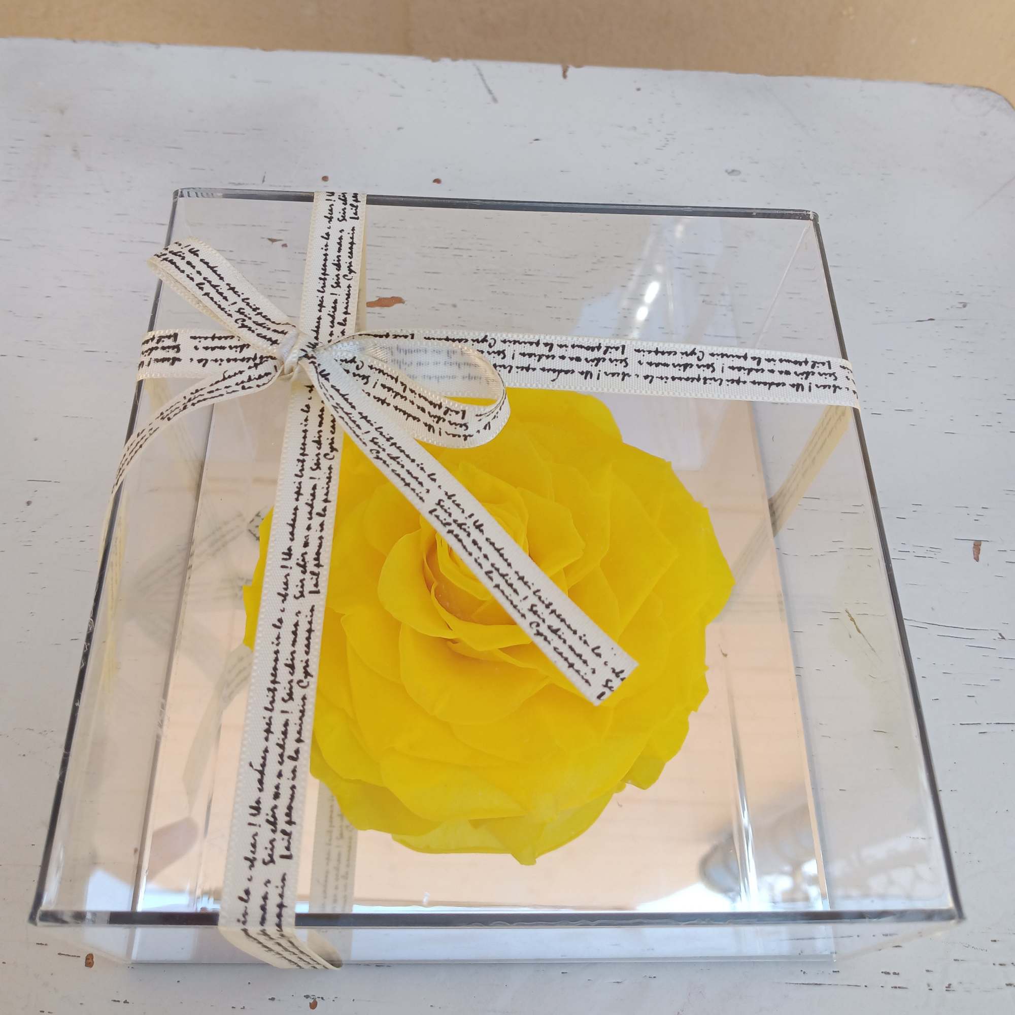 real roses preserved to last two plus years. 

Comes in a Decorative