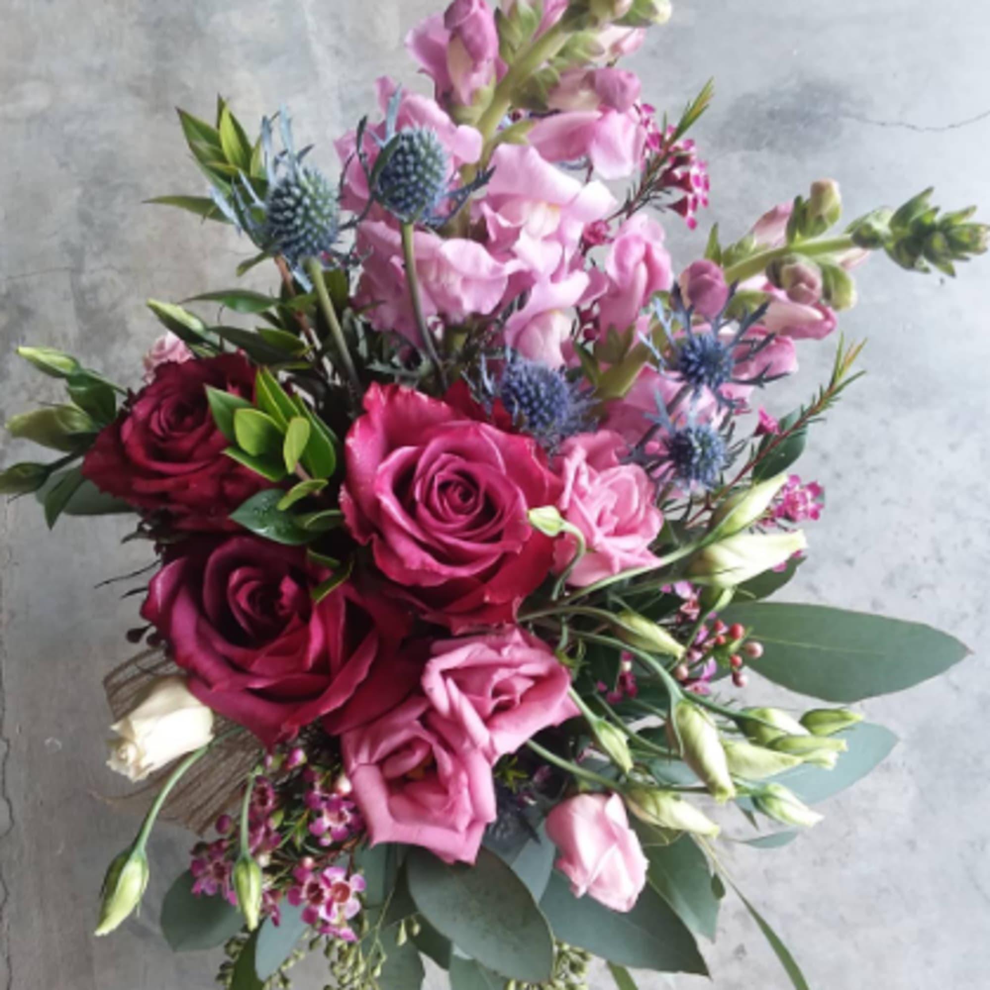 A bouquet filled with drama, sure to make a statement in any