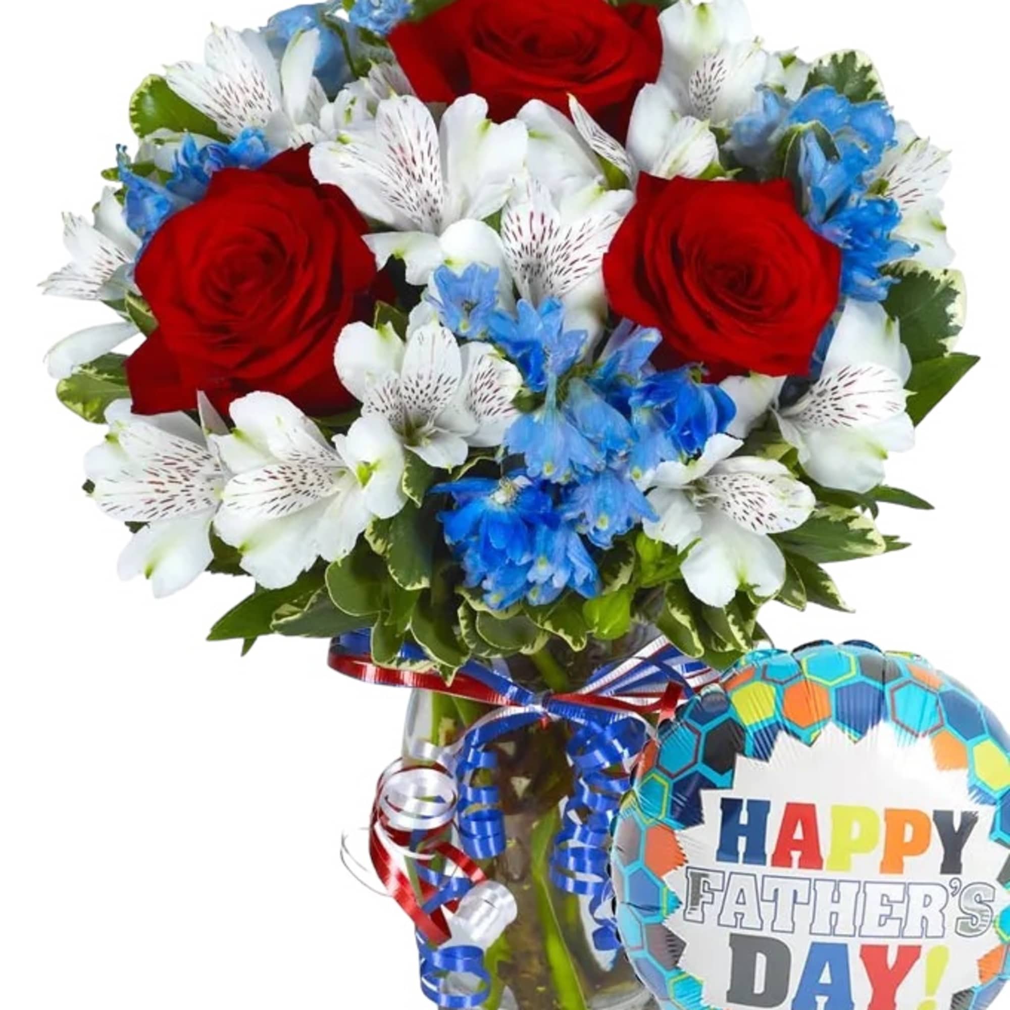 Celebrate your all American dad with a bright red, white and blue