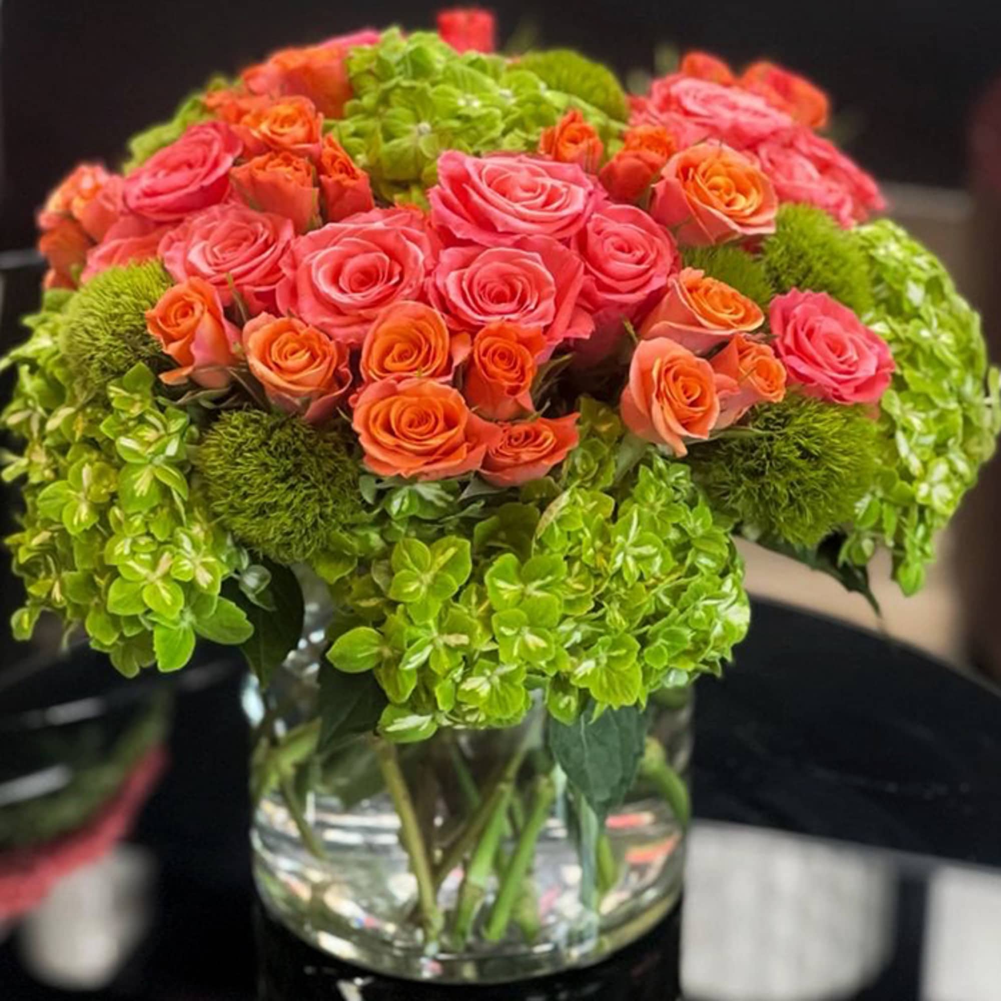 Roses, Hydrangeas, Spray Roses