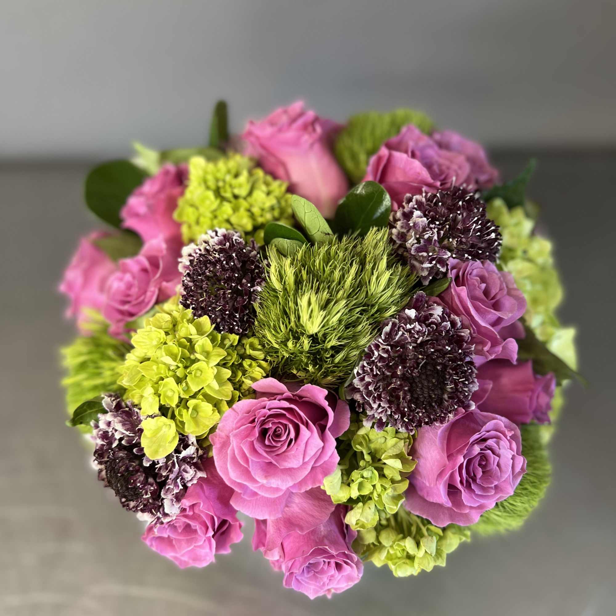 Roses and hydrangeas arranges 4&rdquo; ceramic vase